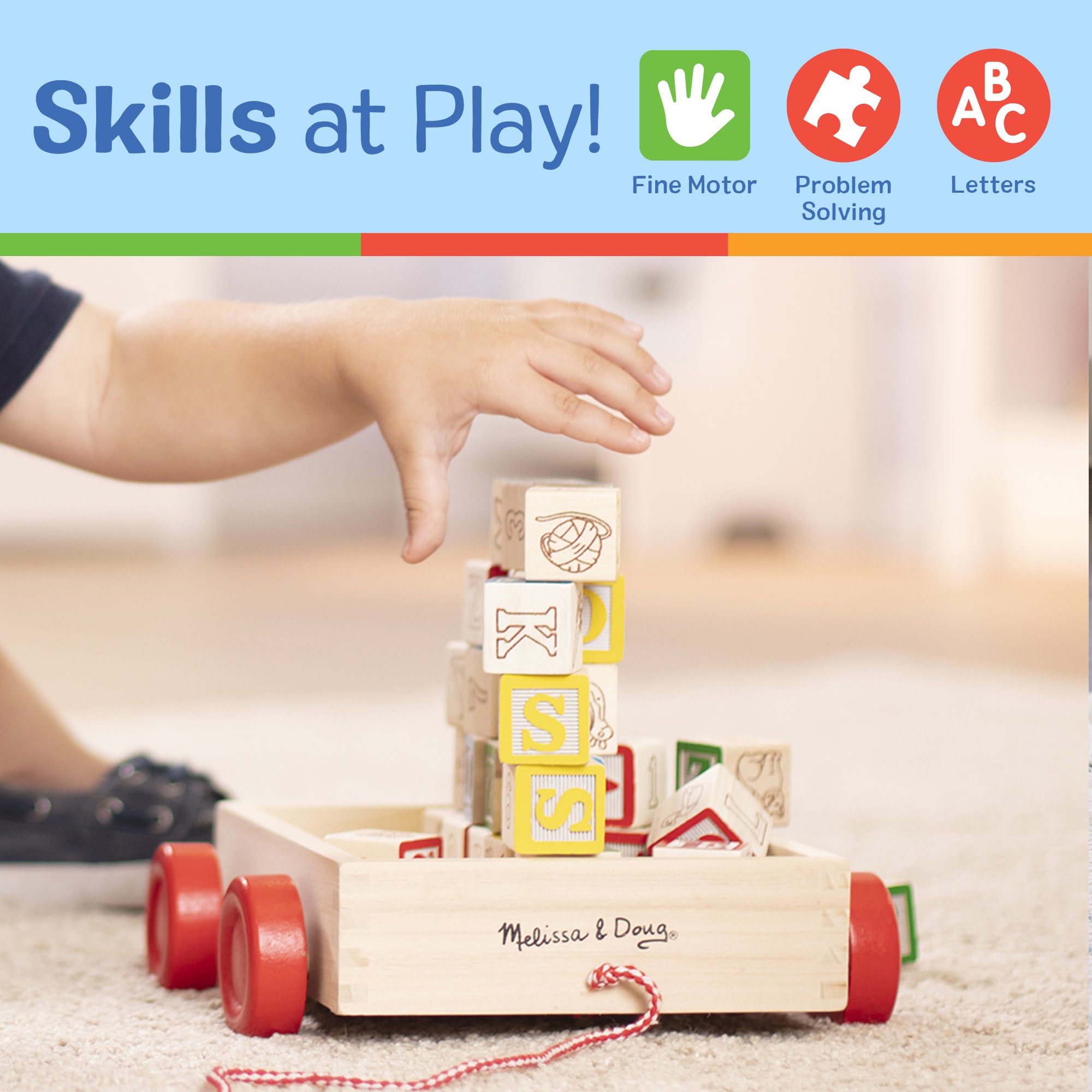 Melissa & Doug Classic ABC Block Cart - Image 5