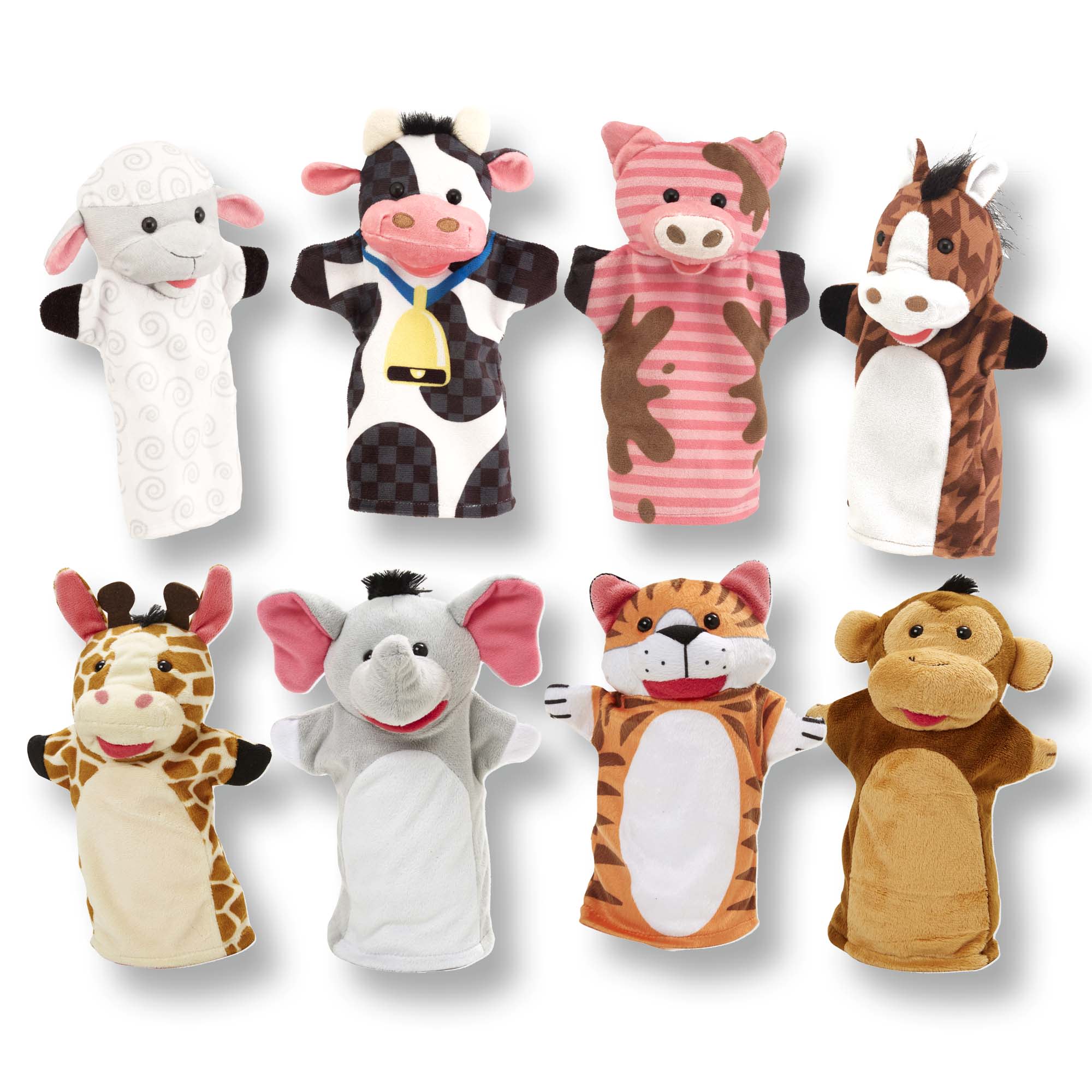 Melissa & Doug Hand Puppet 2-Pack: Farm Friends, Zoo Friends - Image 4