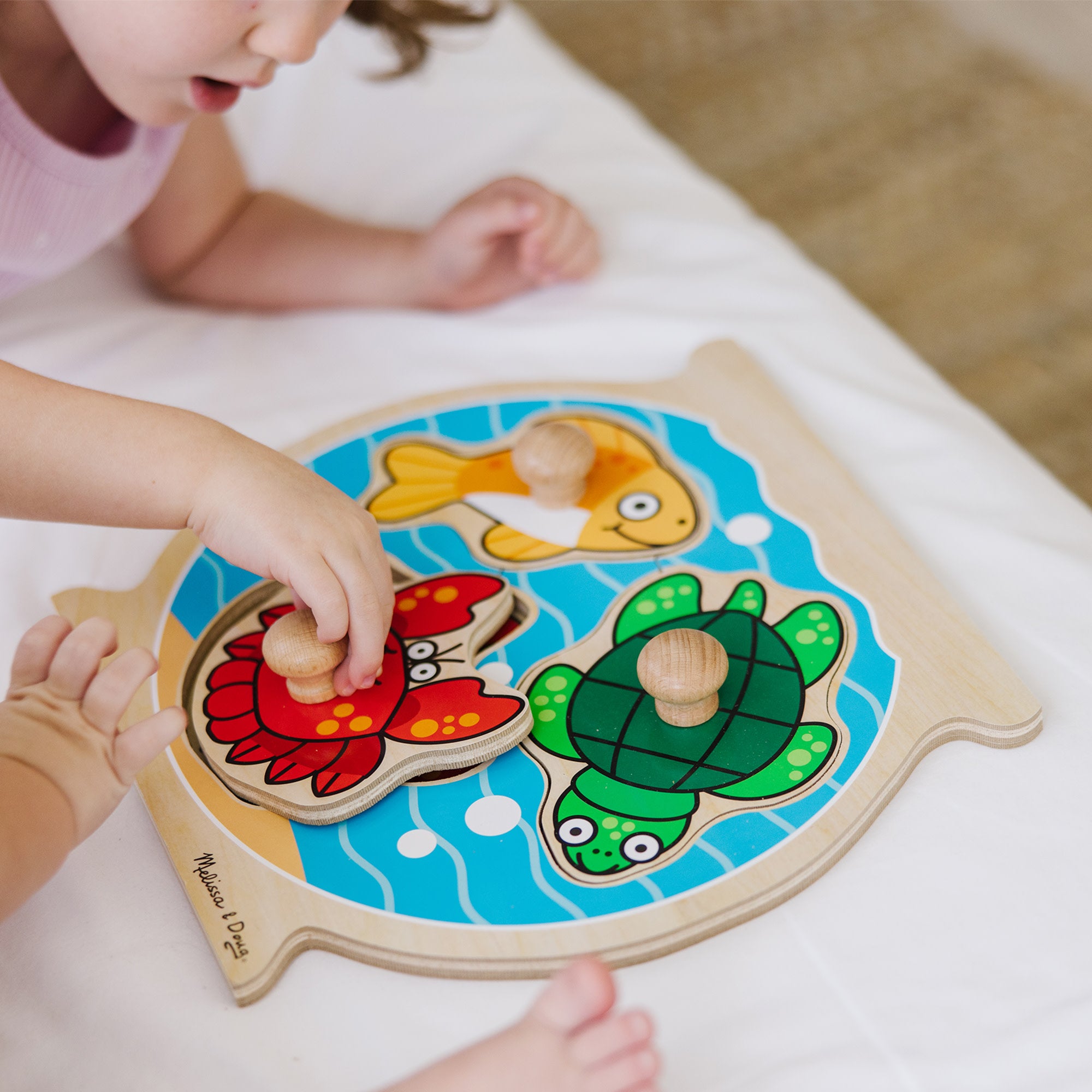 Melissa & Doug Wooden Jumbo Peg Puzzle 2-Pack: Fish Bowl, House Pets - Image 7