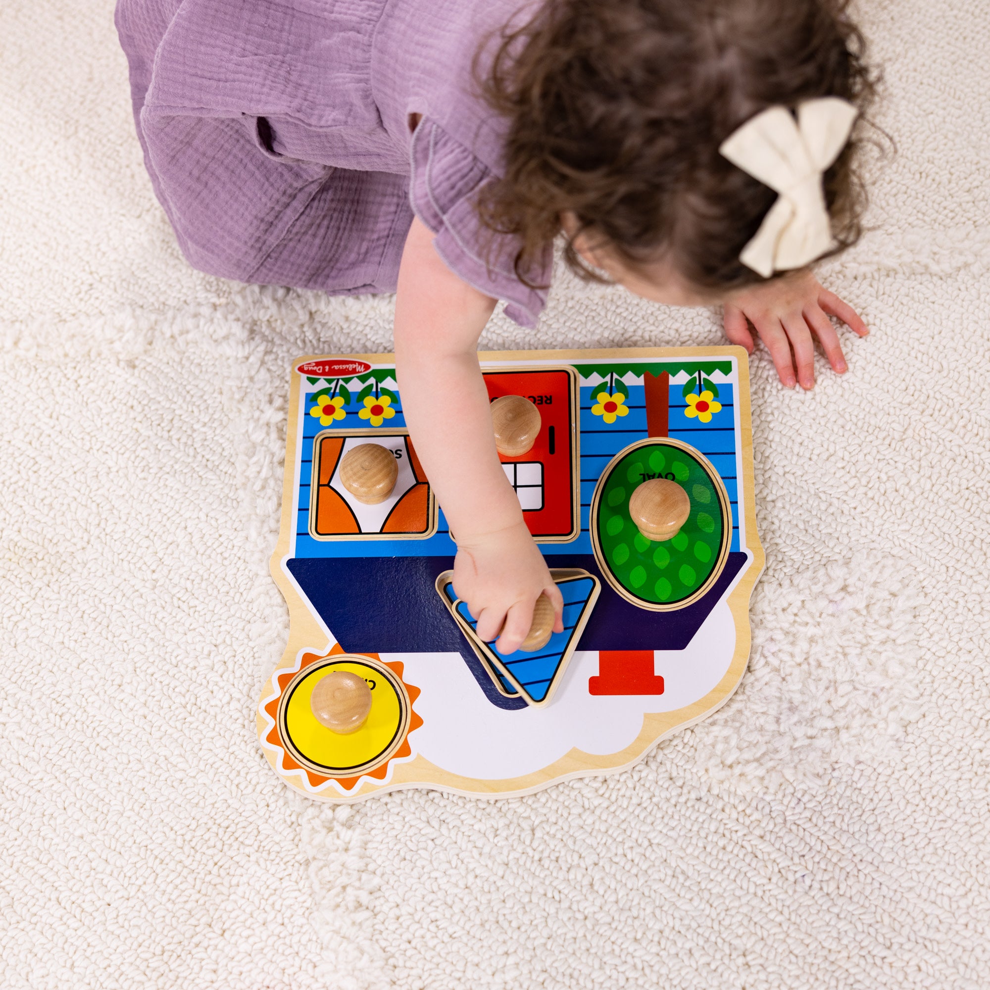 Melissa & Doug First Shapes Jumbo Peg Puzzle - 5 Pieces - Image 5