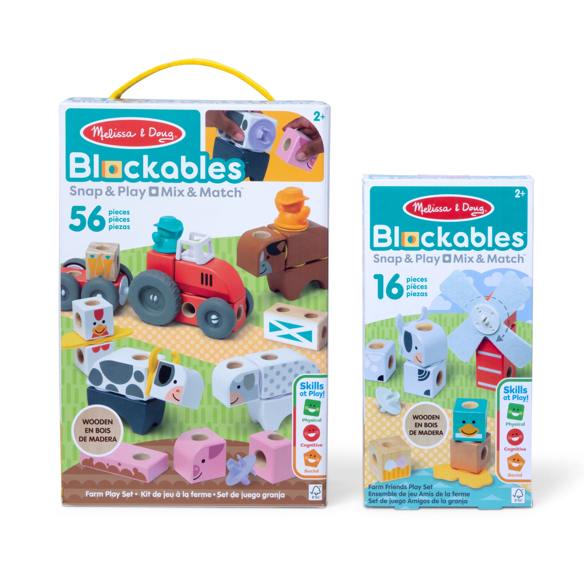 Melissa & Doug Blockables? Play Sets Farm and Farm Friends 2-Pack Bundle - Image 3