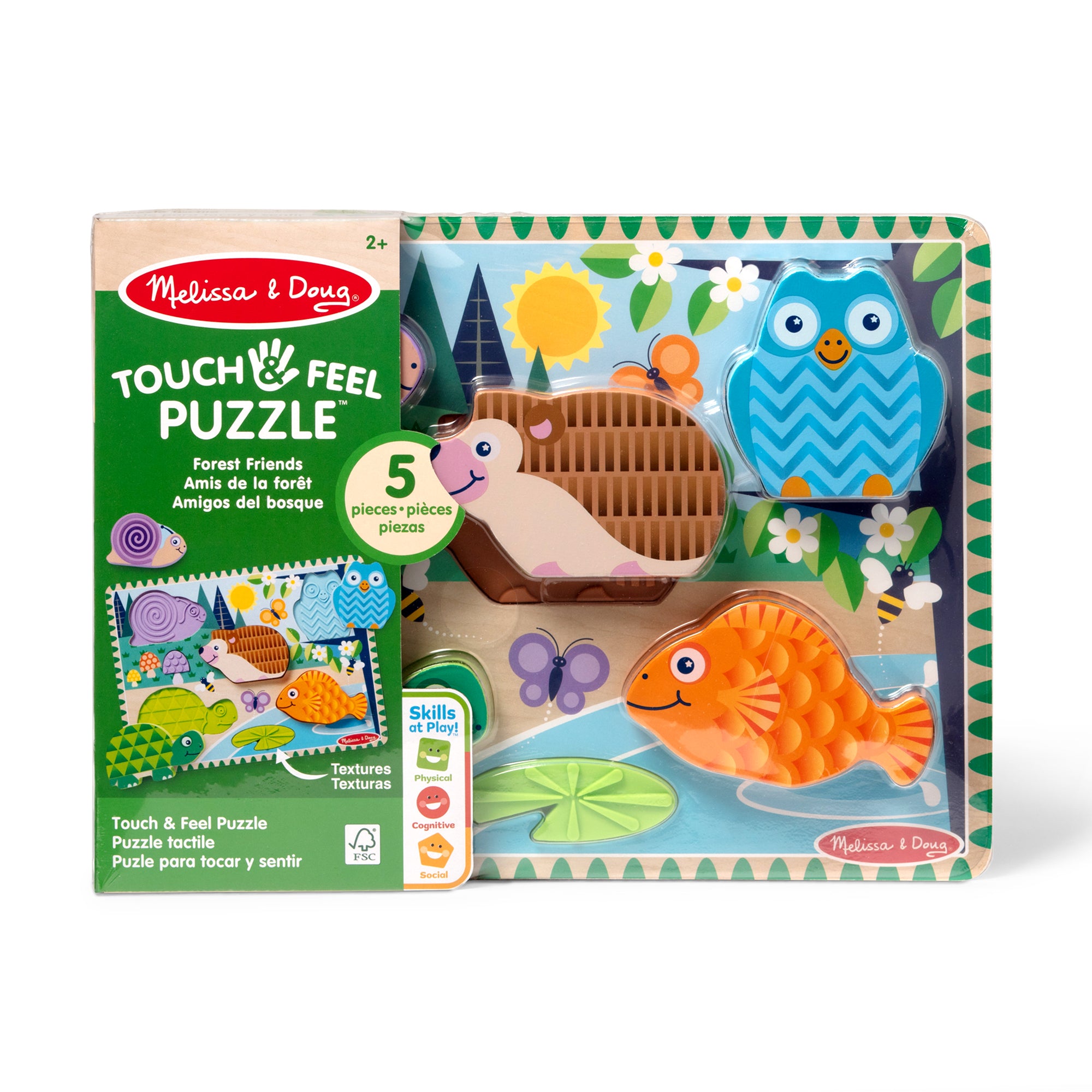 Melissa & Doug Forest Friends Touch & Feel Puzzle - Image 3