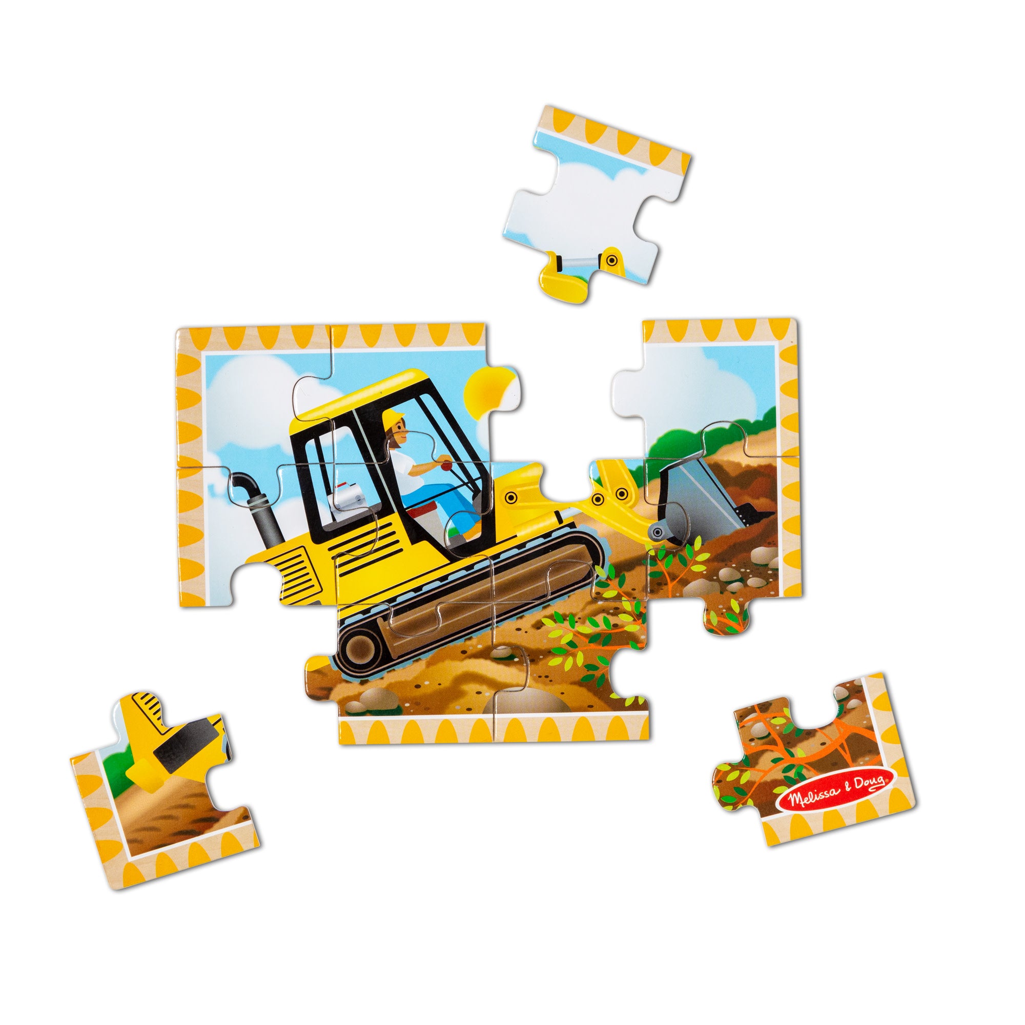 Melissa & Doug Wooden Jigsaw Puzzles in a Box - Construction - Image 2