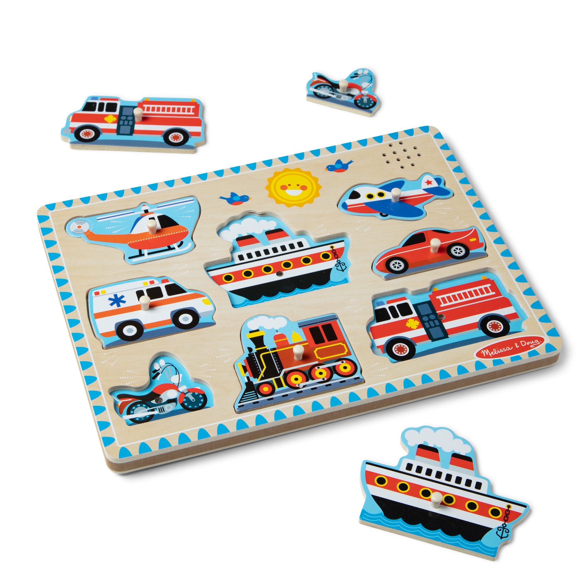 Melissa & Doug Vehicles Sound Puzzle - 8 Pieces - Image 4