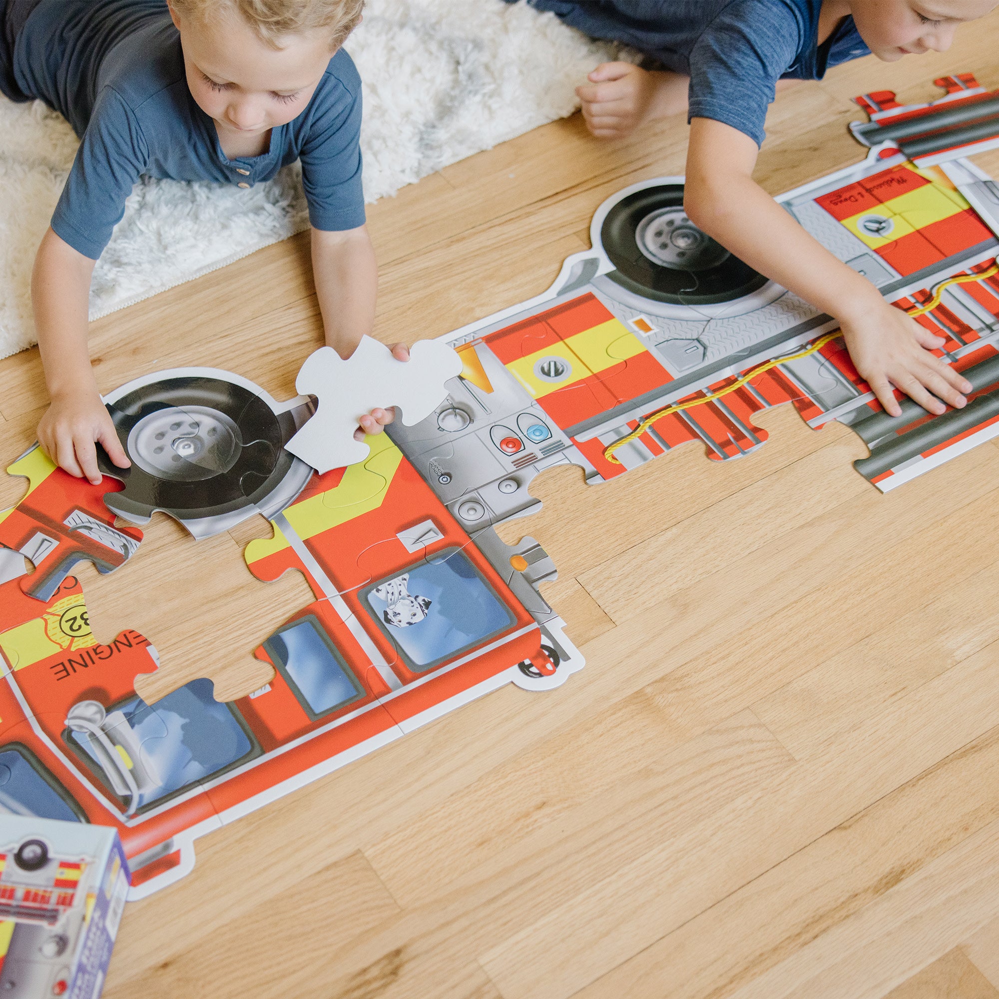 Melissa & Doug Giant Fire Truck Floor Puzzle - 24 Pieces - Image 7
