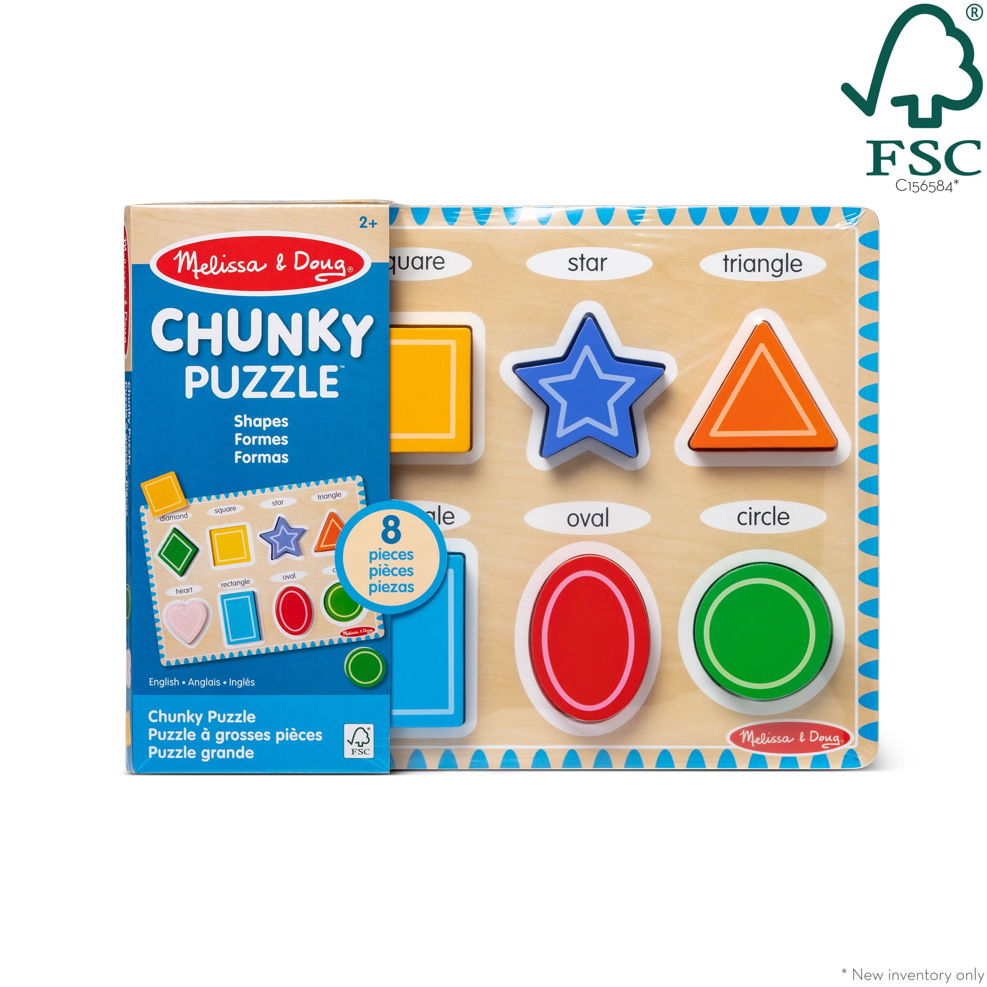 Melissa & Doug Shapes Chunky Puzzle - 8 Pieces - Image 3