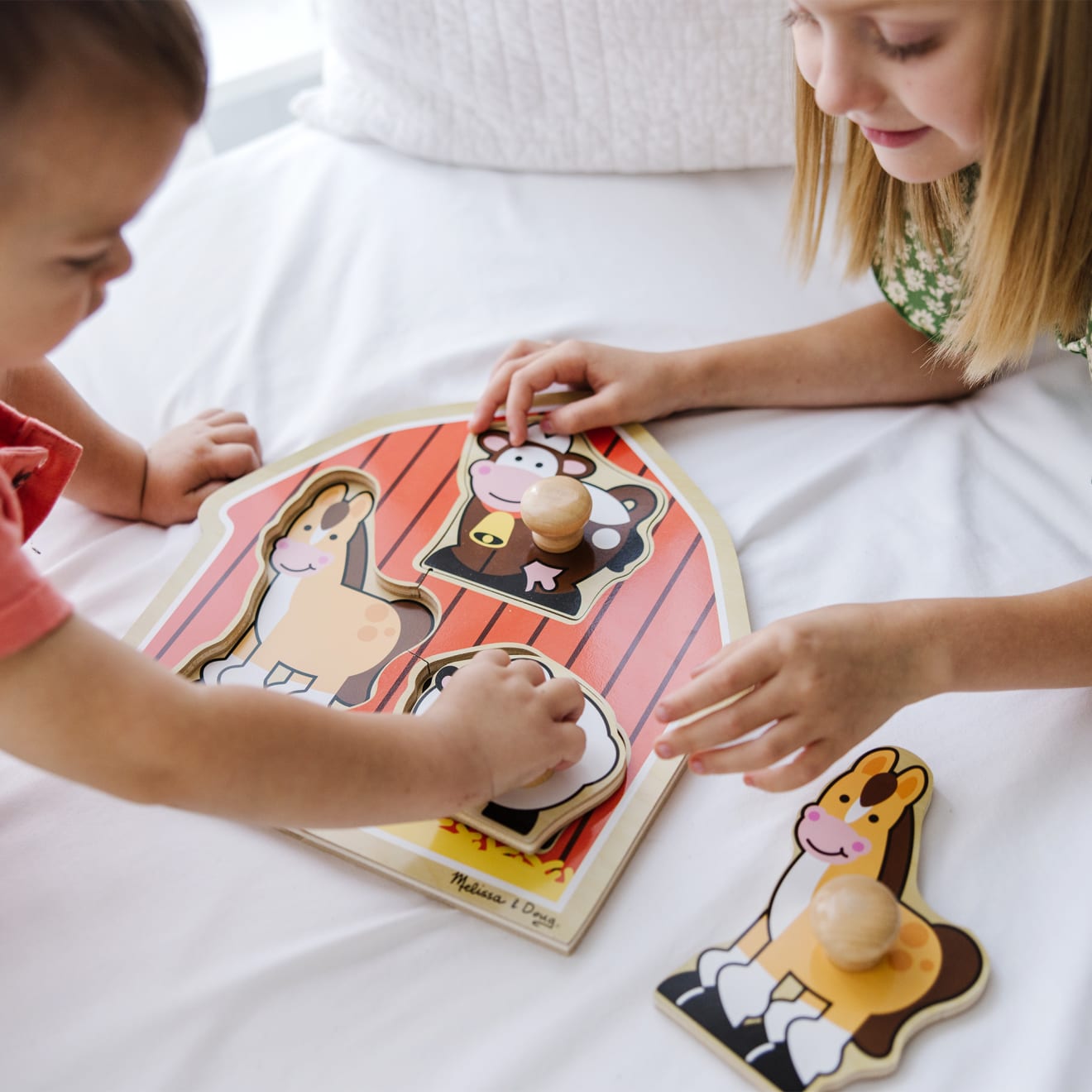 Melissa & Doug Barnyard Animals Jumbo Knob Puzzle - 3 Pieces - Image 8