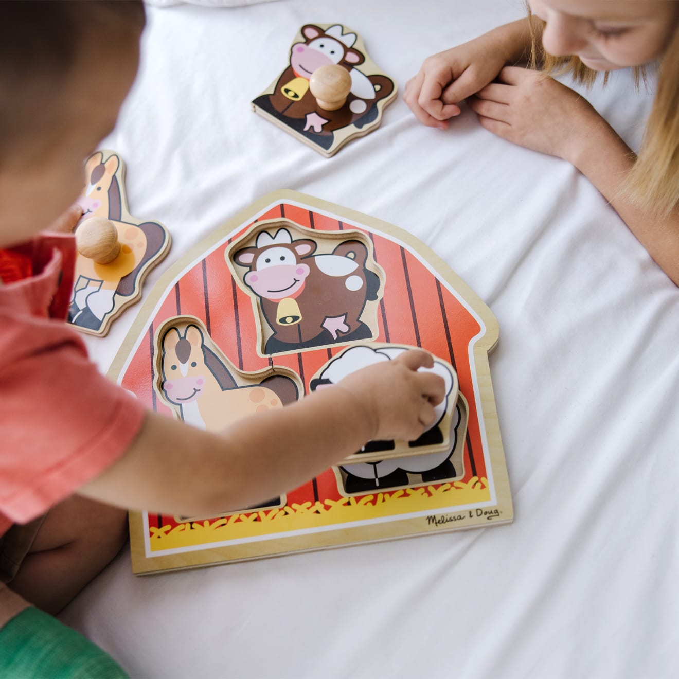 Melissa & Doug Barnyard Animals Jumbo Knob Puzzle - 3 Pieces - Image 7