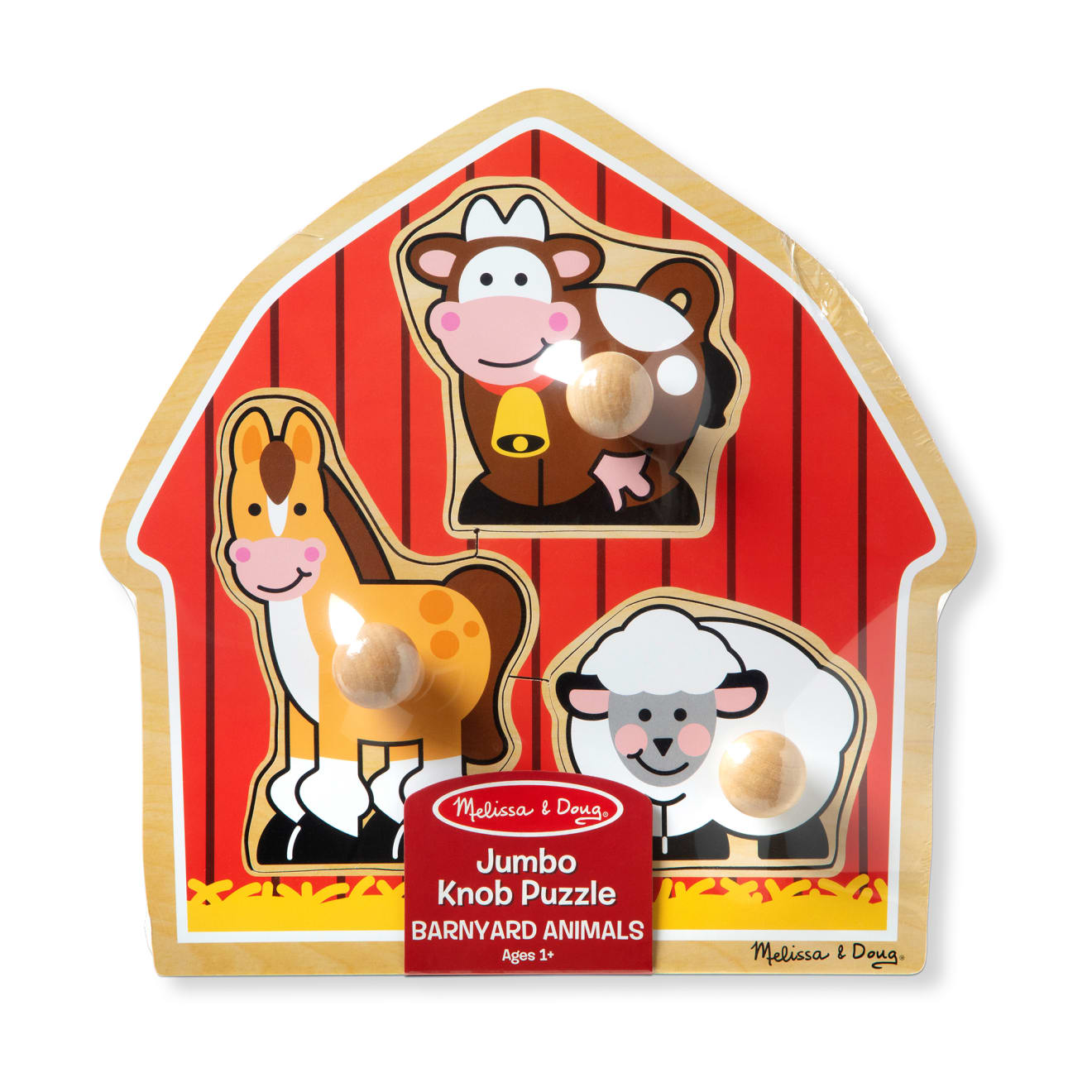 Melissa & Doug Barnyard Animals Jumbo Knob Puzzle - 3 Pieces - Image 3