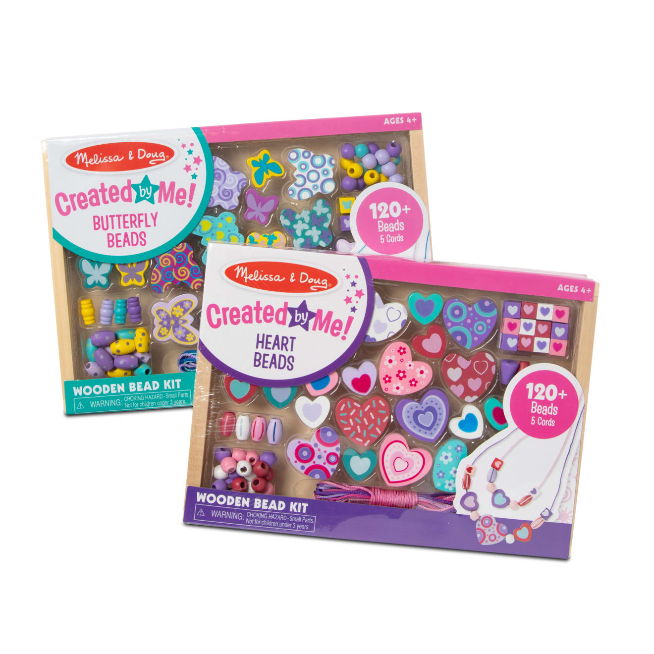 Melissa & Doug Sweet Hearts and Butterfly Friends Bead Set Bundle