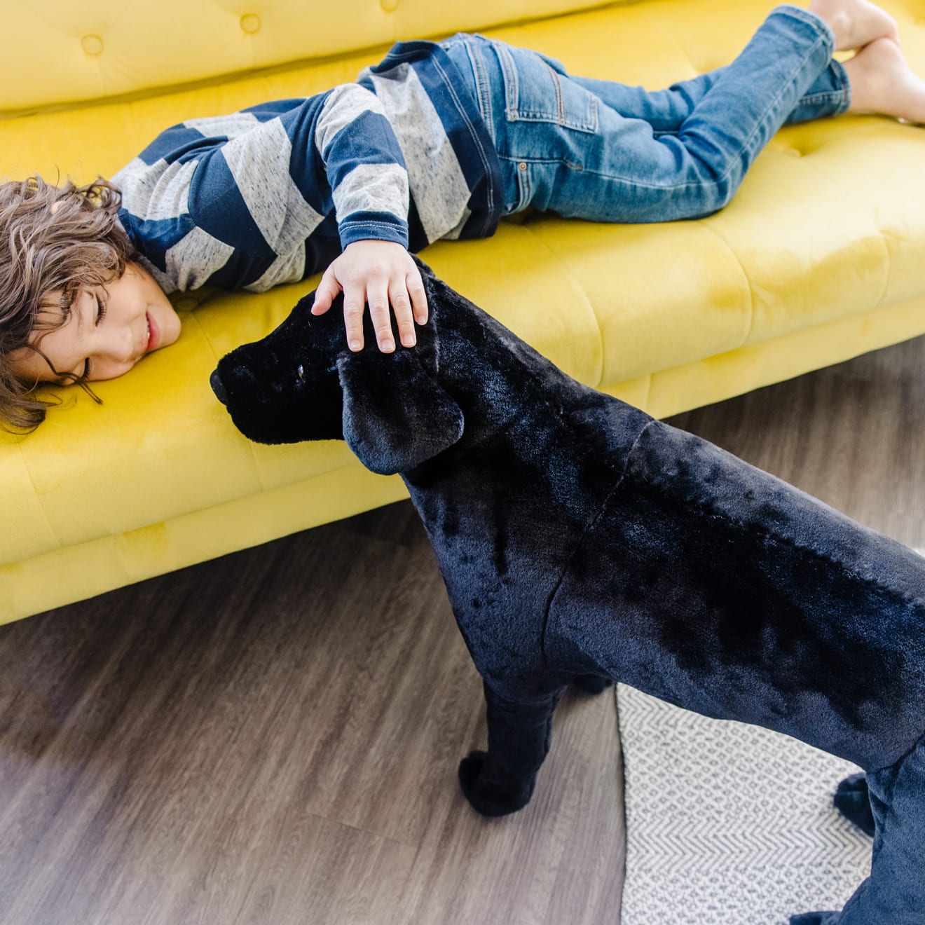 Melissa & Doug Black Lab Giant Stuffed Animal - Image 5
