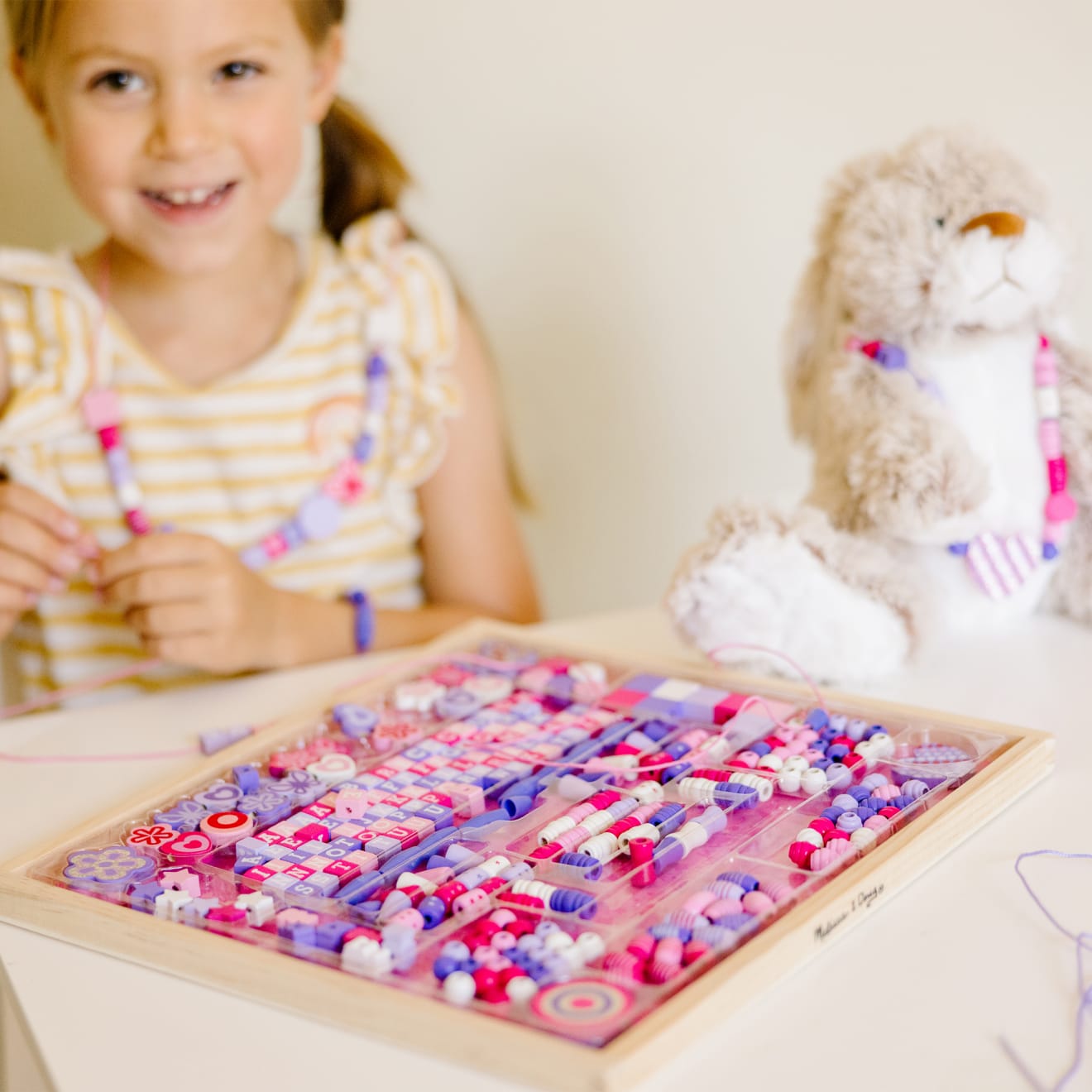 Melissa & Doug Created by Me! Sparkle & Shimmer Beads Wooden Bead Kit - Image 2