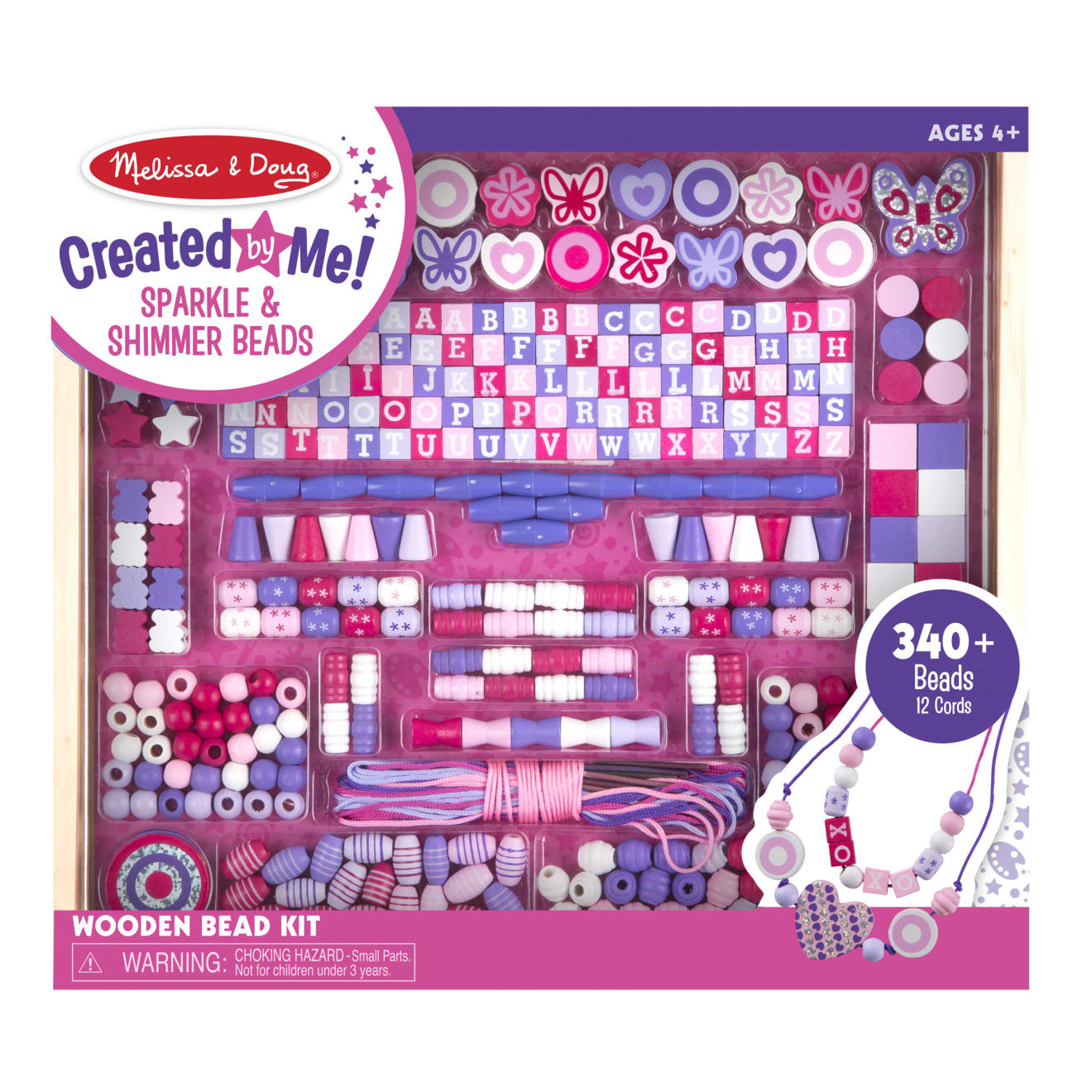 Melissa & Doug Created by Me! Sparkle & Shimmer Beads Wooden Bead Kit