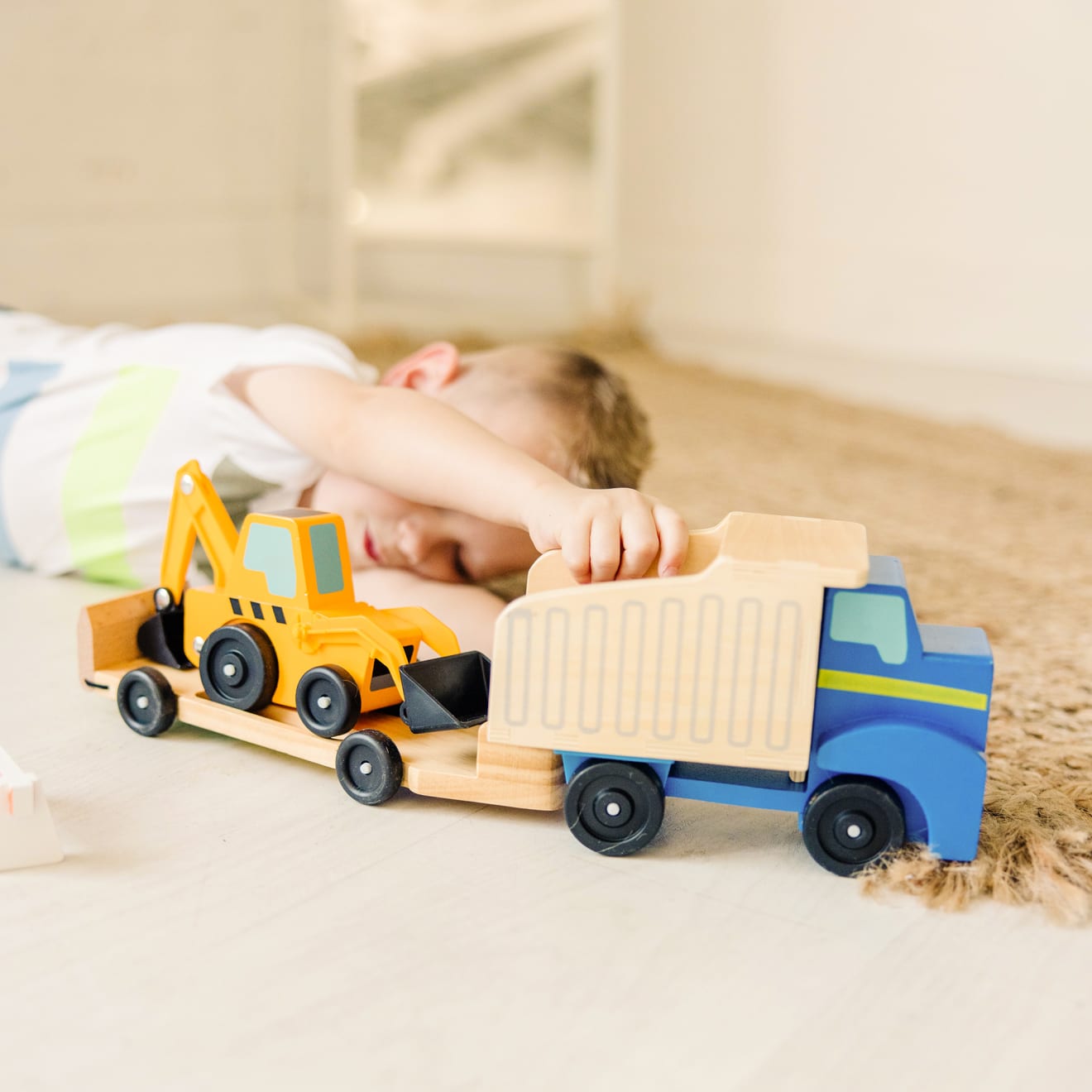 Melissa & Doug Classic Toy Dump Truck & Loader - Image 2