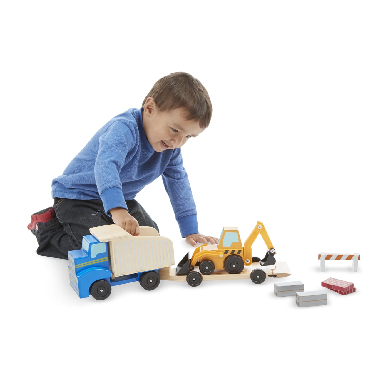Melissa & Doug Classic Toy Dump Truck & Loader - Image 8
