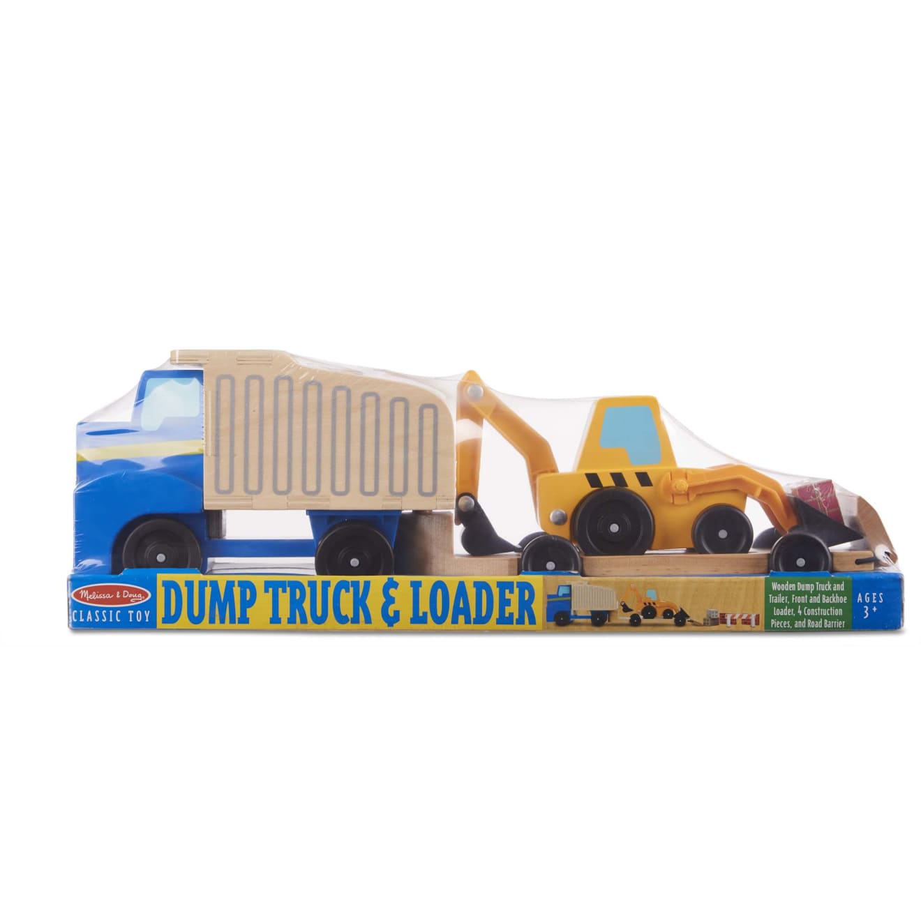 Melissa & Doug Classic Toy Dump Truck & Loader - Image 3