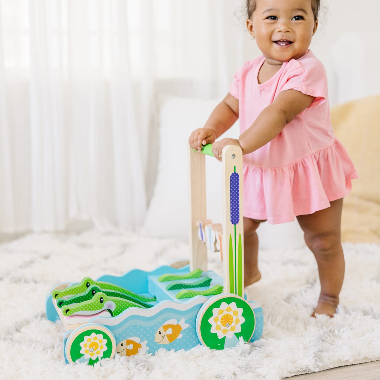 Melissa & Doug First Play Chomp & Clack Alligator Push Toy - Image 2