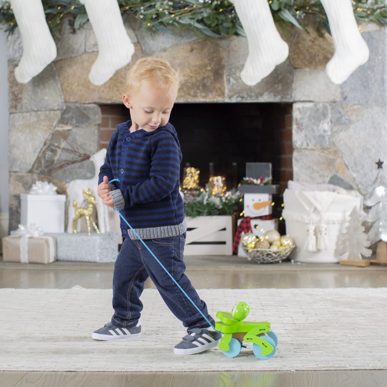 Melissa & Doug First Play Frolicking Frog Wooden Pull Toy - Image 6