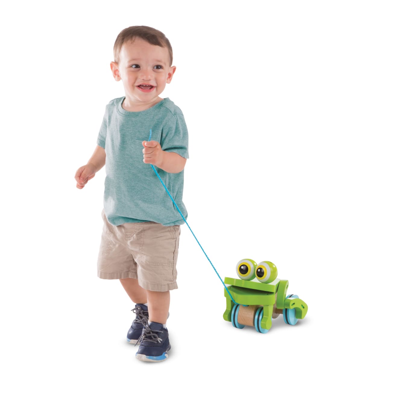 Melissa & Doug First Play Frolicking Frog Wooden Pull Toy - Image 8