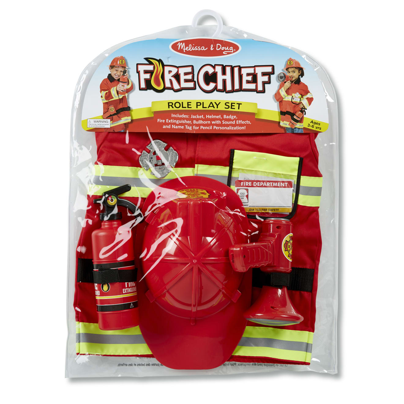 Melissa & Doug Fire Chief Role Play Costume Set - Image 3