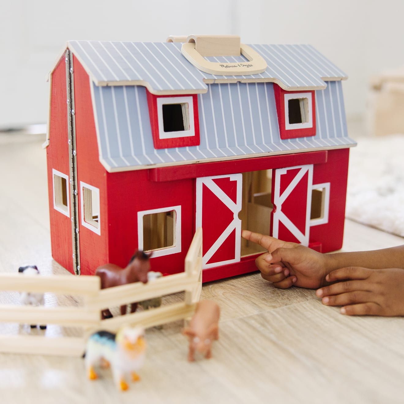 Melissa & Doug Wooden Fold & Go Barn - Image 6
