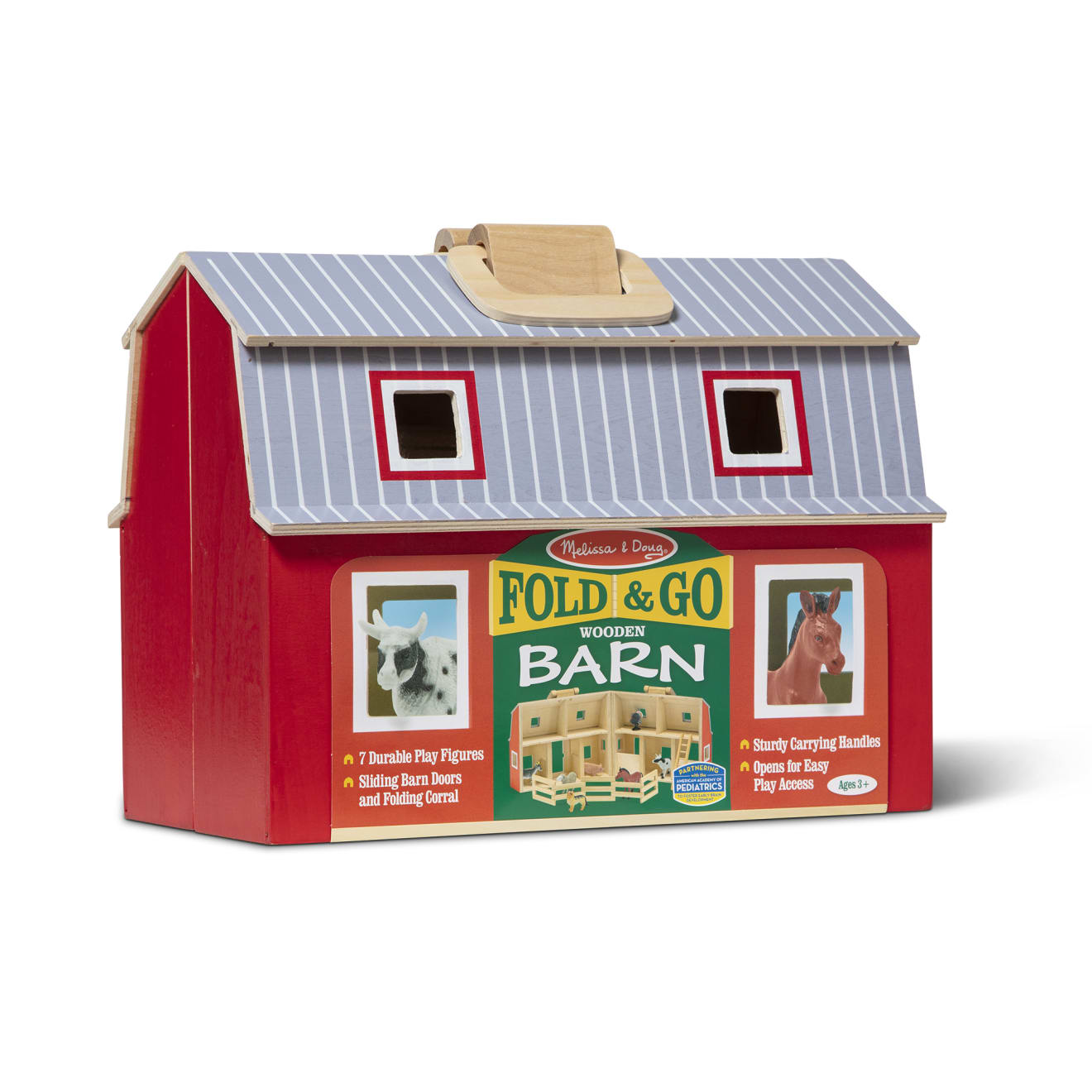 Melissa & Doug Wooden Fold & Go Barn - Image 3