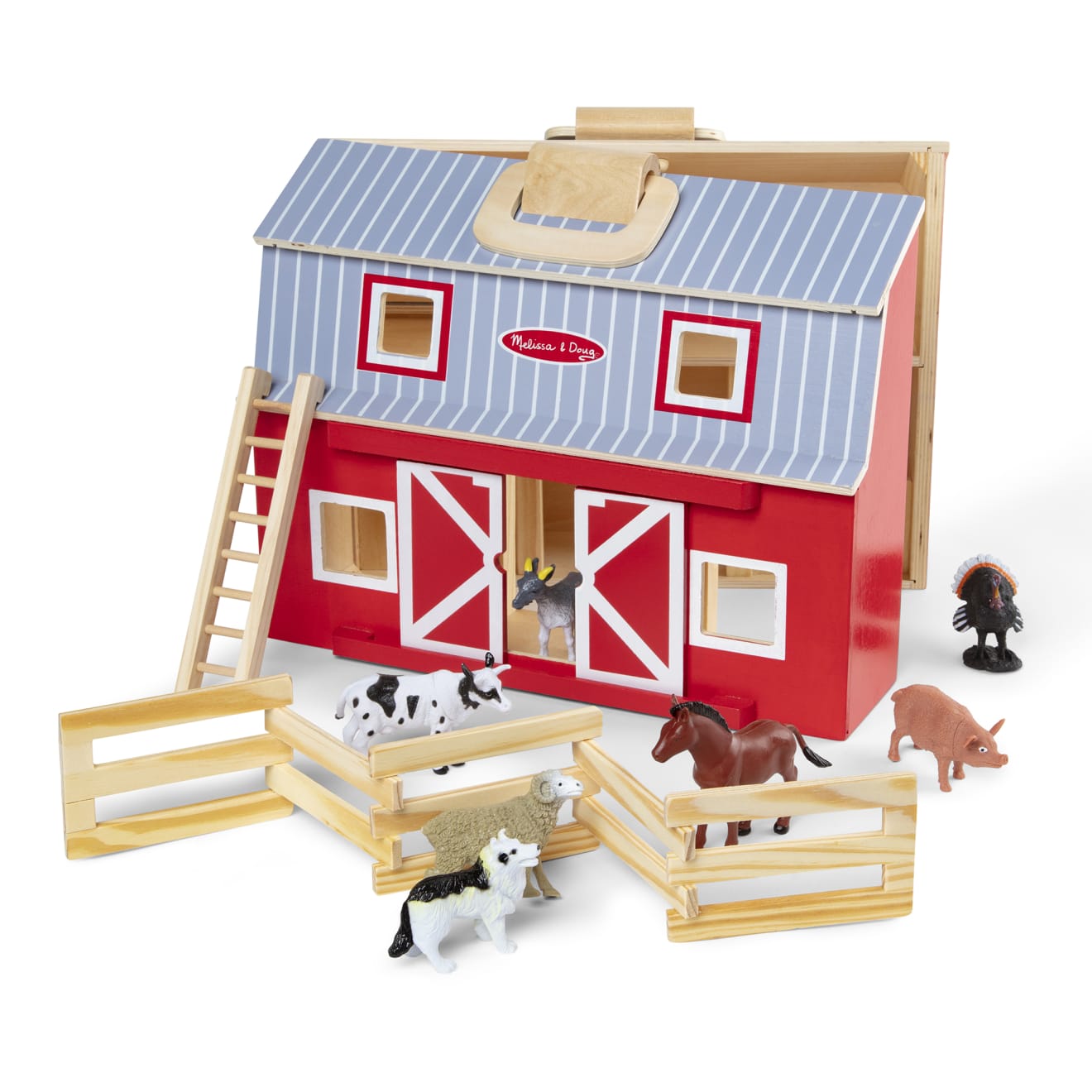 Melissa & Doug Wooden Fold & Go Barn - Image 9