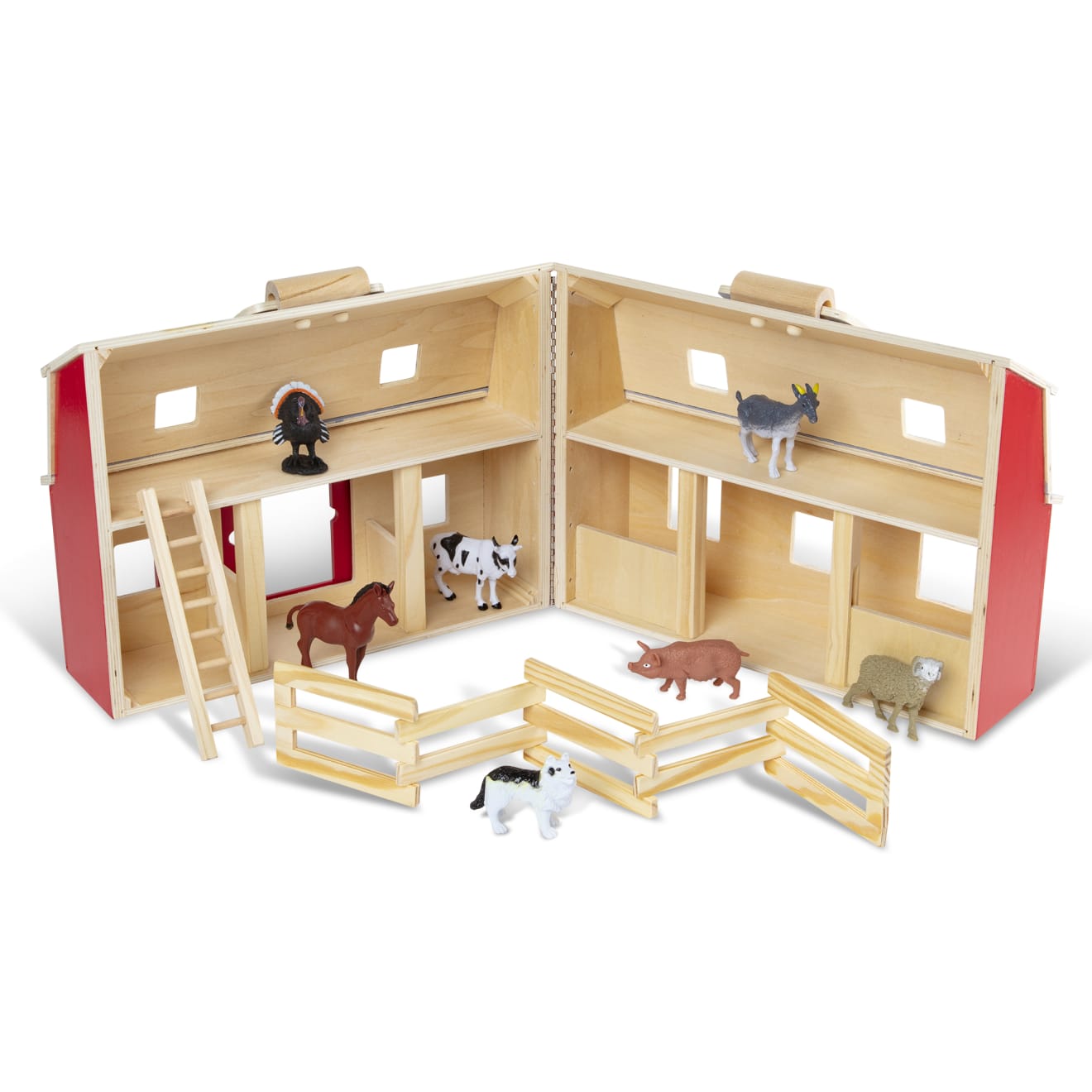 Melissa & Doug Wooden Fold & Go Barn - Image 4