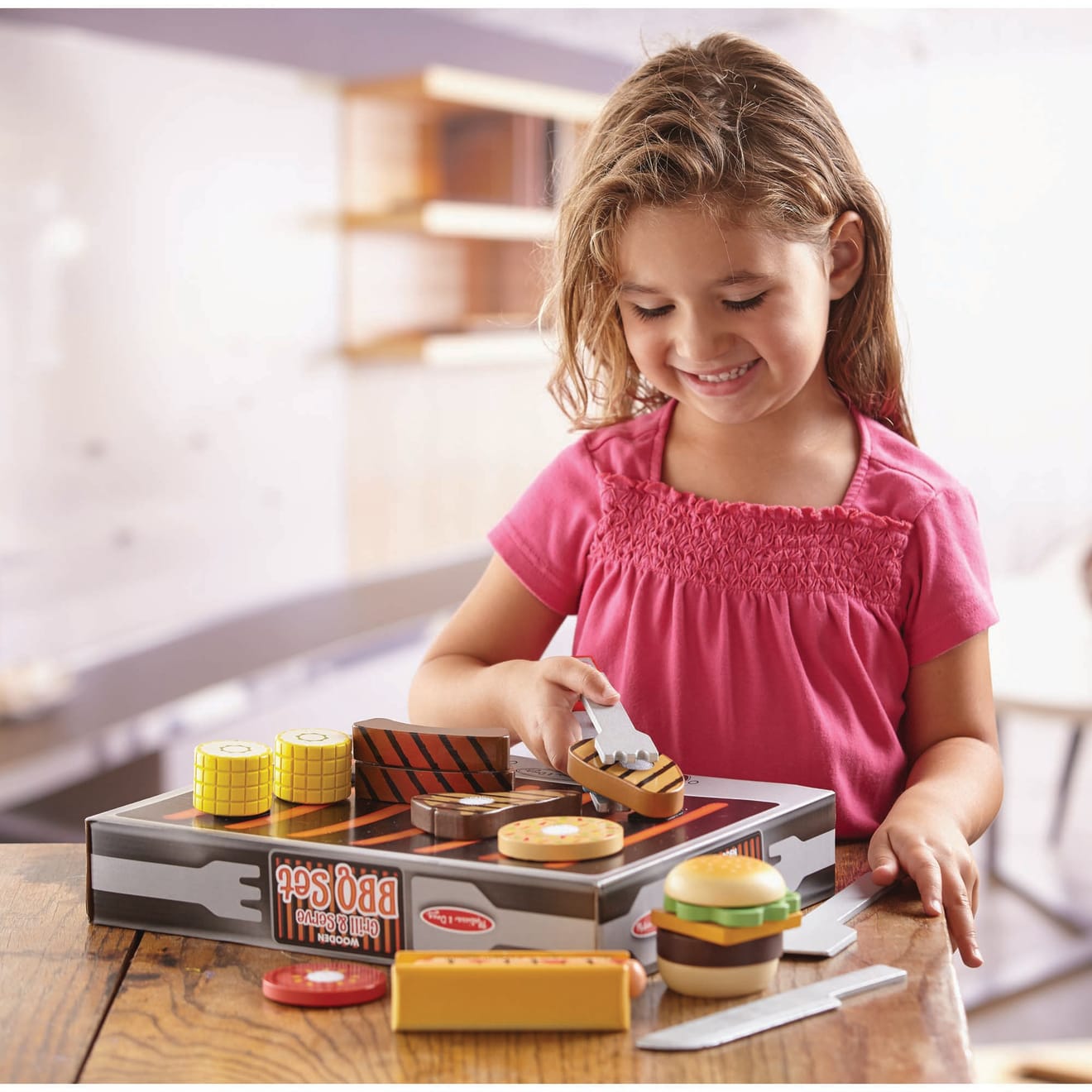 Melissa & Doug Wooden Grill & Serve BBQ Set - Image 6