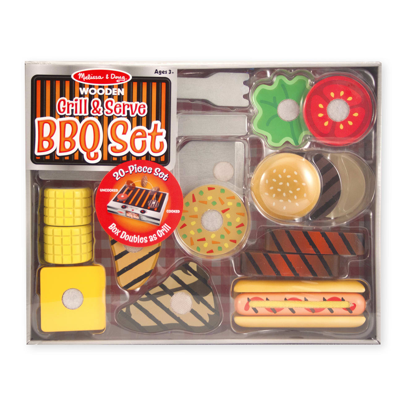 Melissa & Doug Wooden Grill & Serve BBQ Set - Image 3