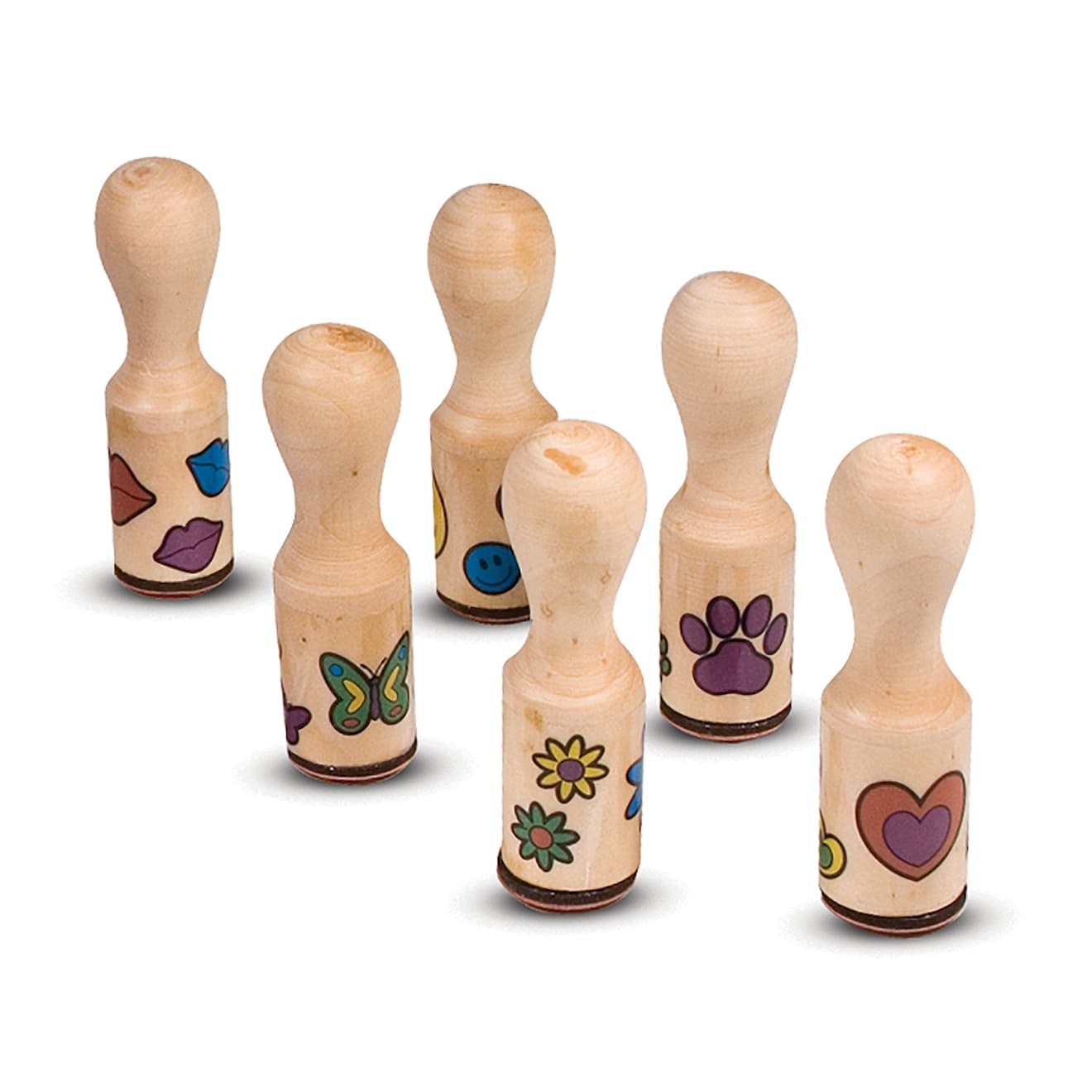 Melissa & Doug Wooden Stamp Set - Happy Handles - Image 4