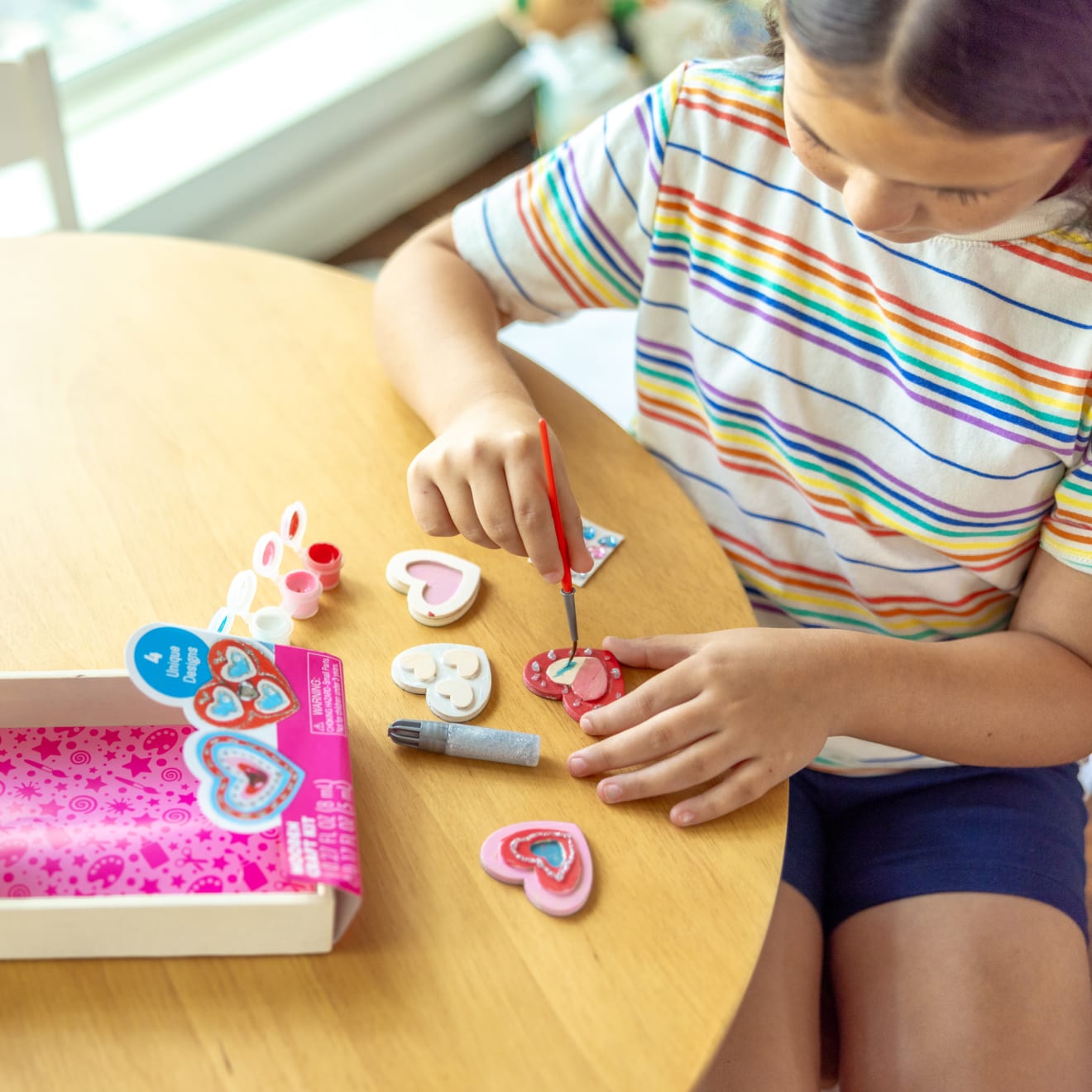 Melissa & Doug Created by Me! Heart Magnets Wooden Craft Kit - Image 2
