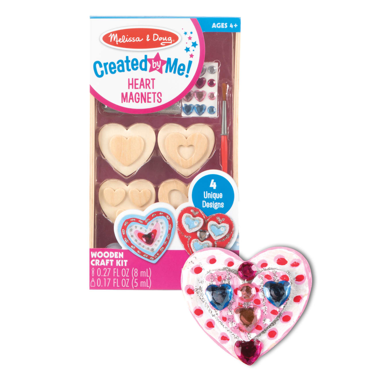 Melissa & Doug Created by Me! Heart Magnets Wooden Craft Kit - Image 3
