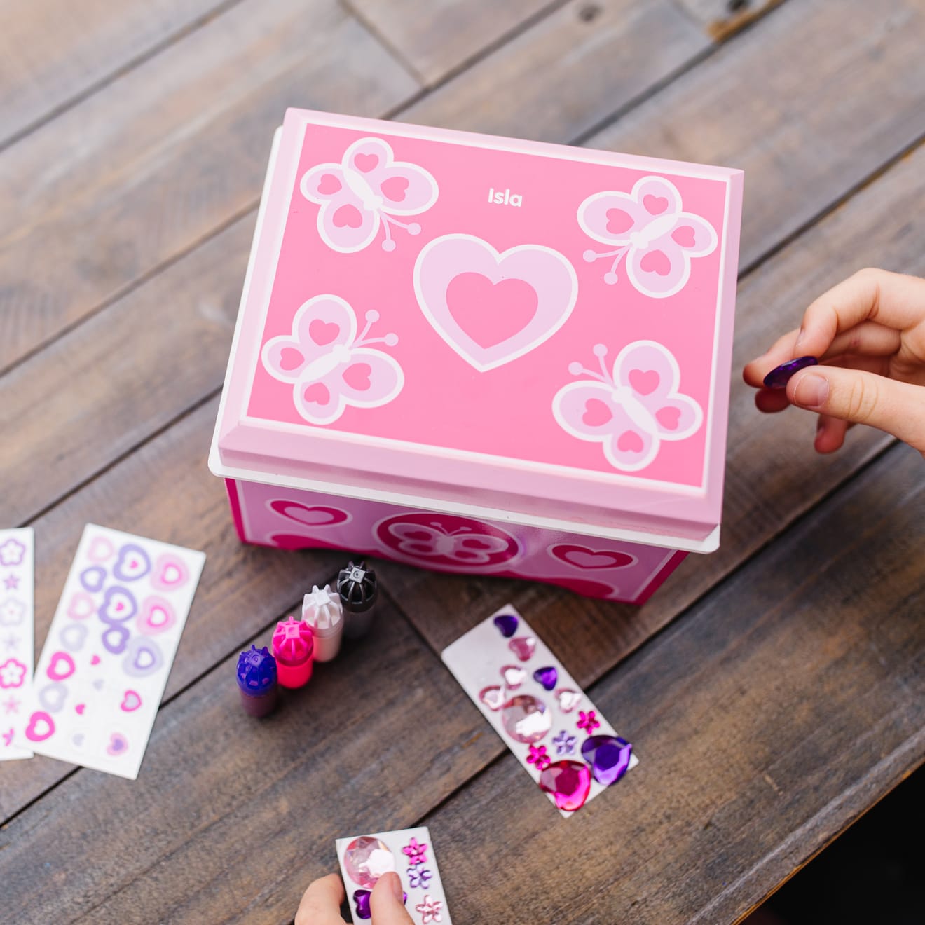 Melissa & Doug Created by Me! Jewelry Box Wooden Craft Kit - Image 6