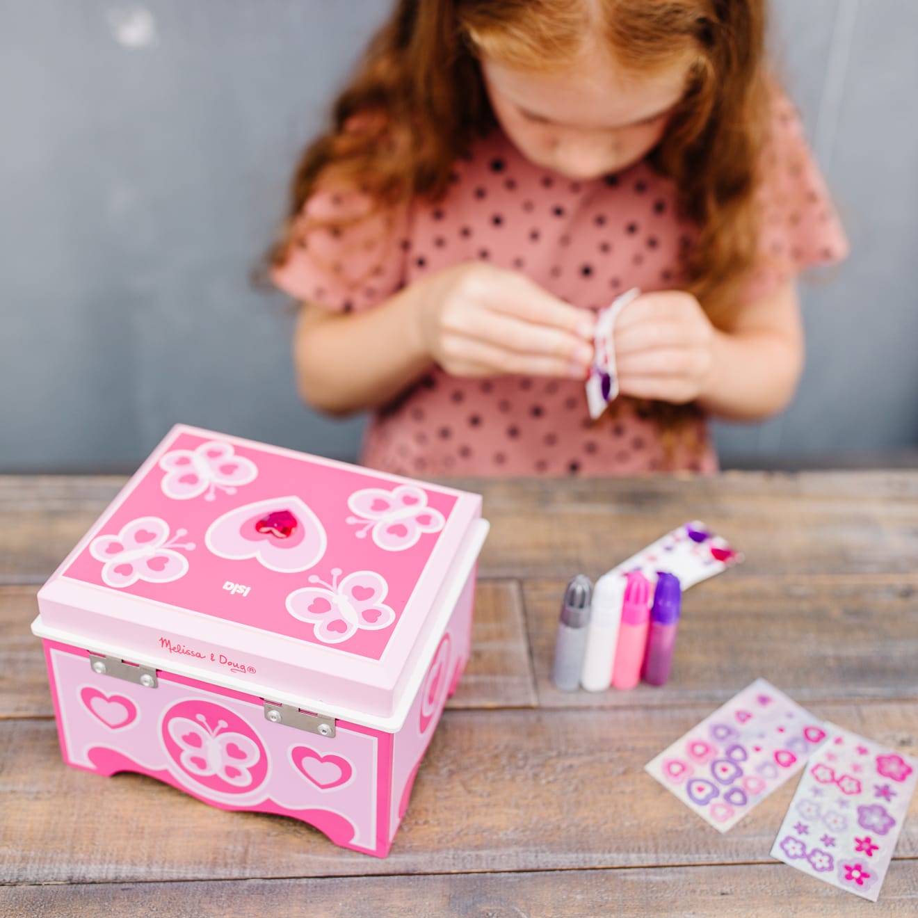 Melissa & Doug Created by Me! Jewelry Box Wooden Craft Kit - Image 7