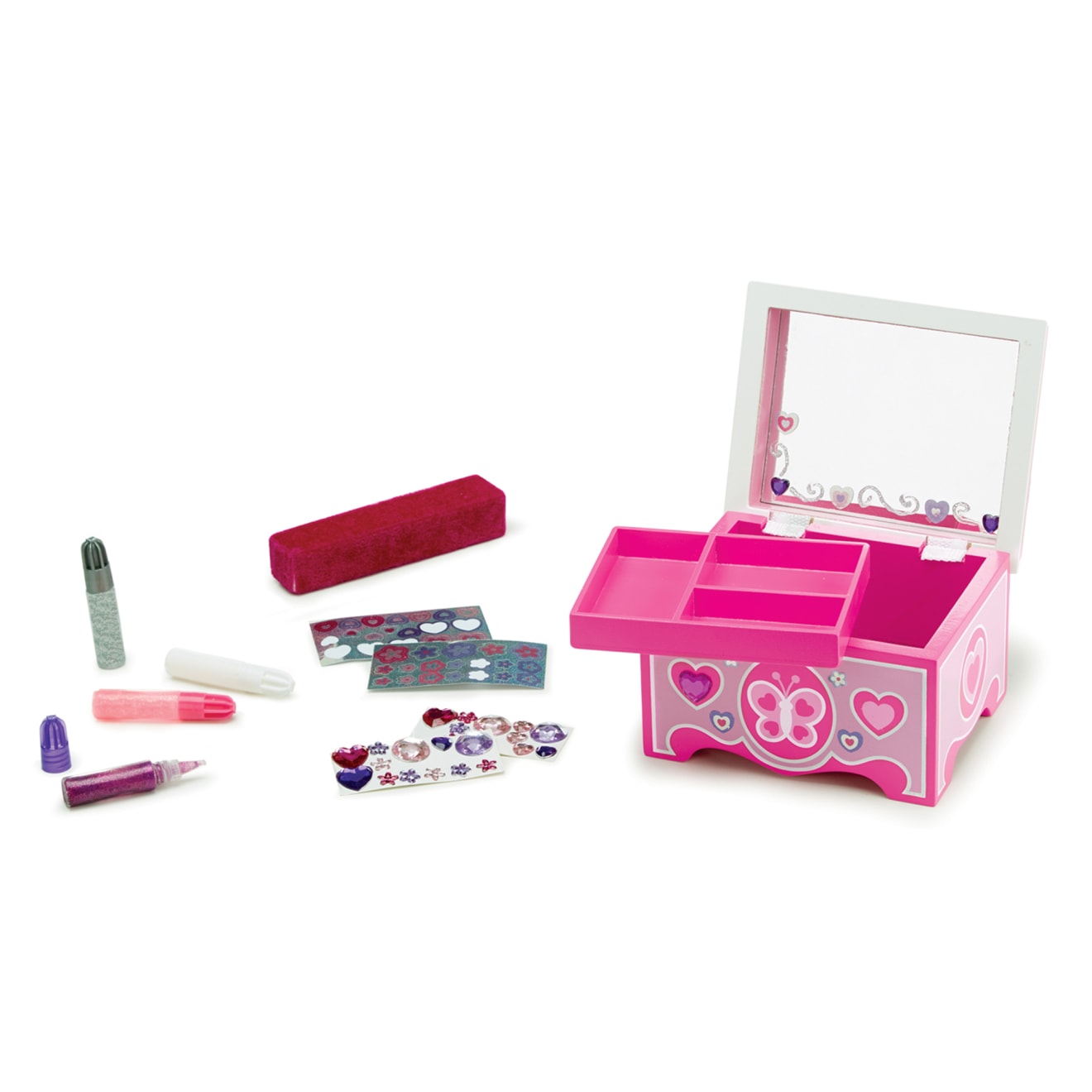 Melissa & Doug Created by Me! Jewelry Box Wooden Craft Kit - Image 4