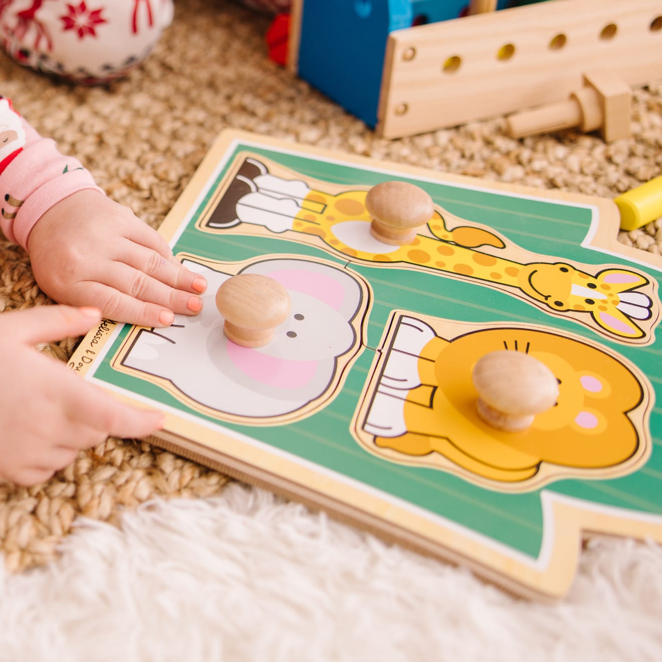 Melissa & Doug Jungle Friends Jumbo Knob Puzzle - 3 Pieces - Image 2