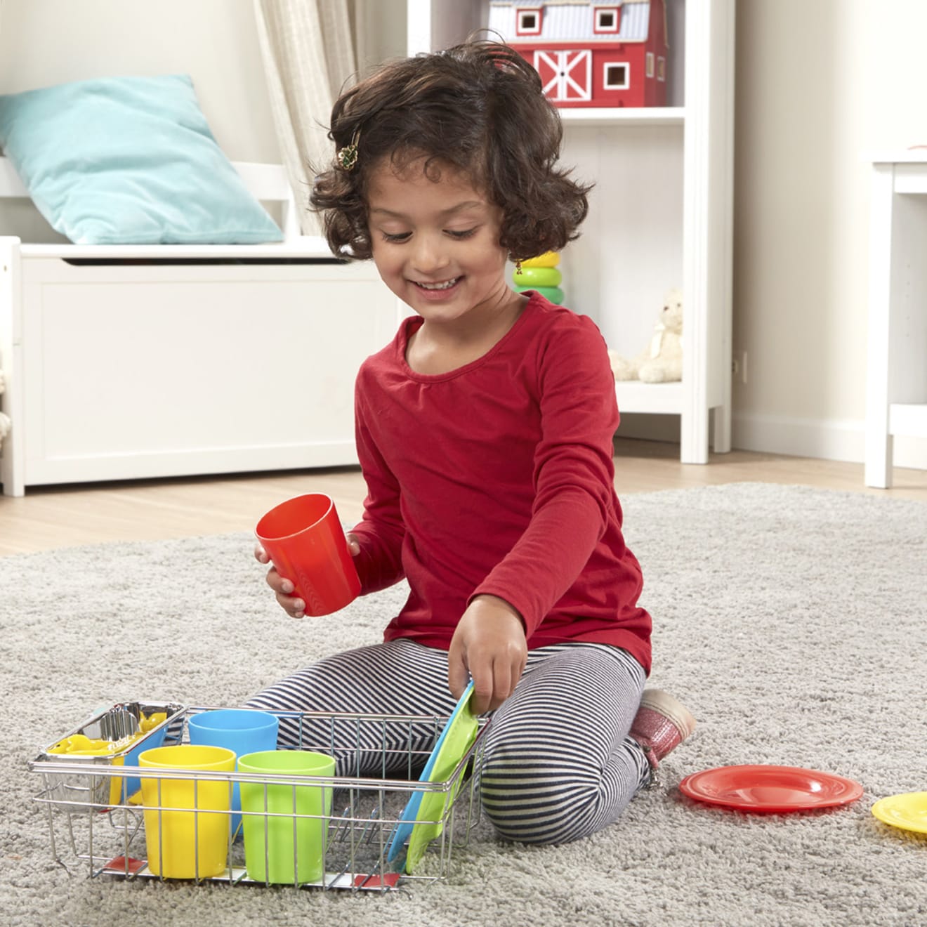 Melissa & Doug Let's Play House! Wash & Dry Dish Set - Image 2