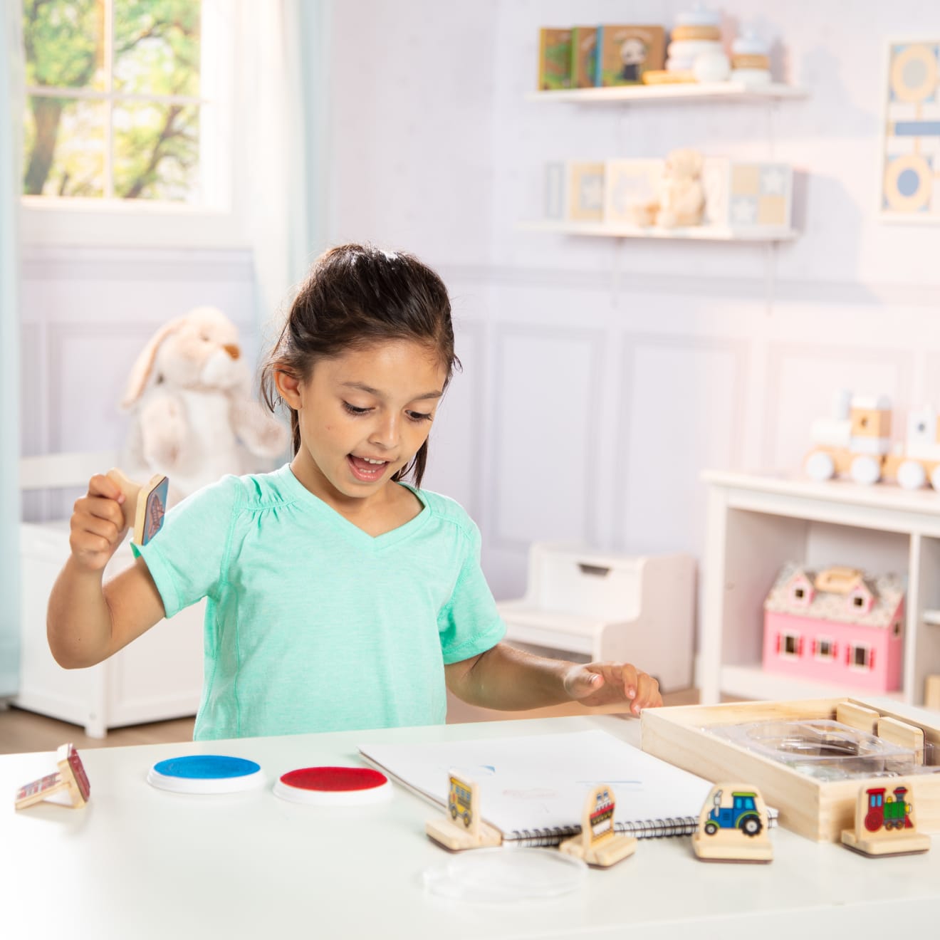 Melissa & Doug My First Wooden Stamp Set - Vehicles - Image 2