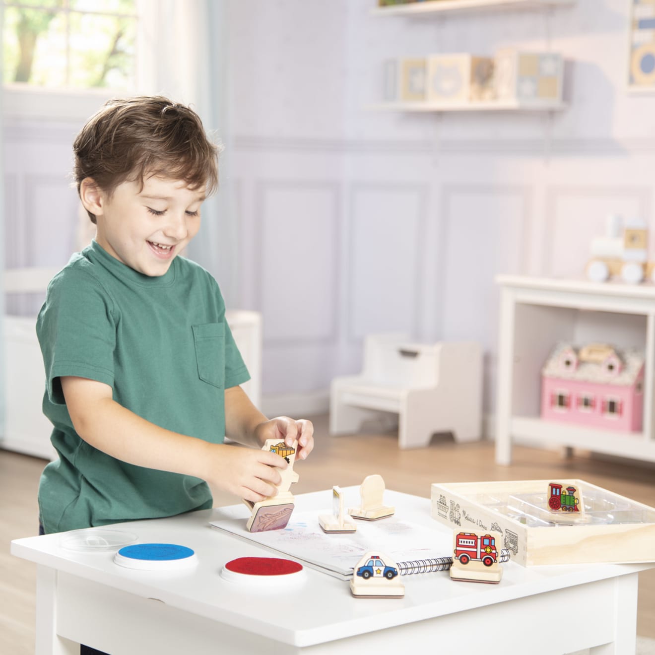 Melissa & Doug My First Wooden Stamp Set - Vehicles - Image 5