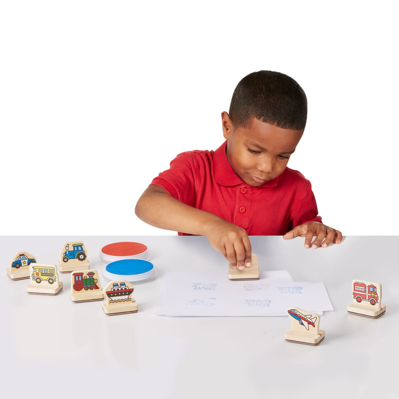 Melissa & Doug My First Wooden Stamp Set - Vehicles - Image 8