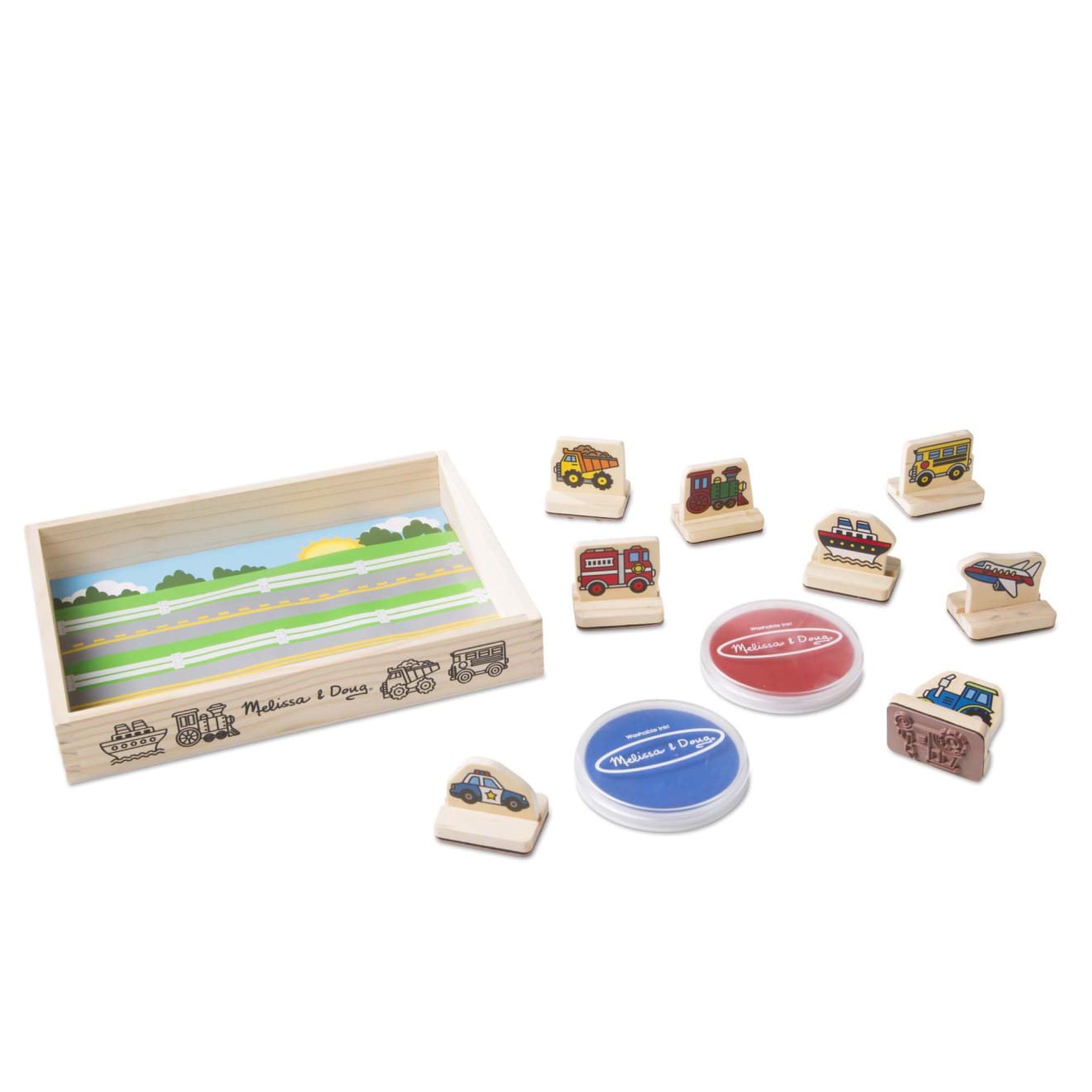 Melissa & Doug My First Wooden Stamp Set - Vehicles - Image 3