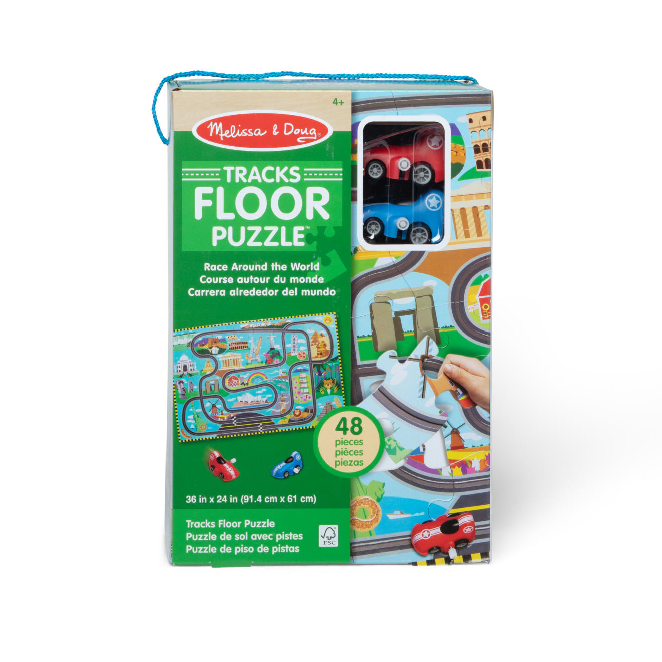 Melissa & Doug Race Around the World Tracks Floor Puzzle - 48 Pieces - Image 3