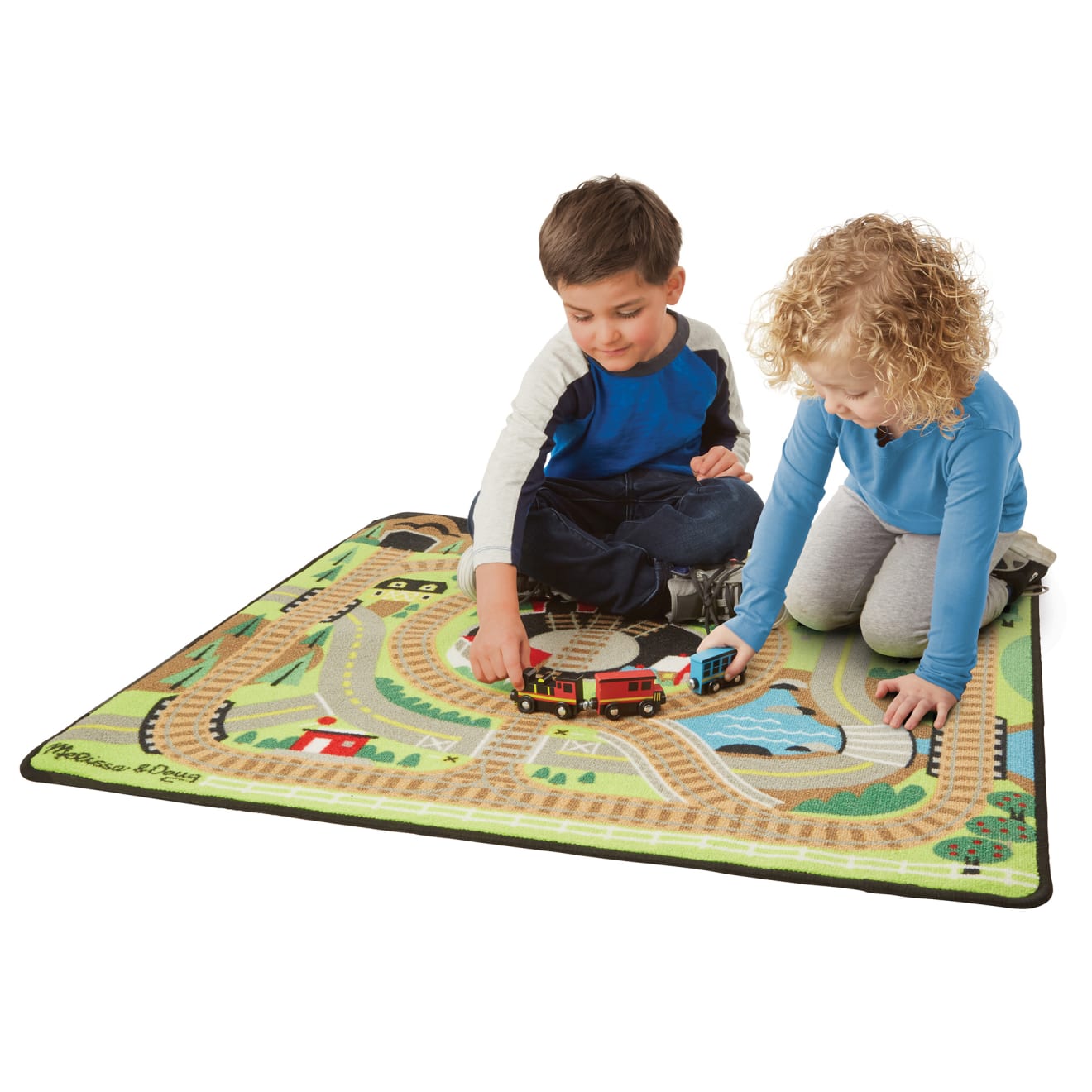 Melissa & Doug Round the Rails Train Rug - Image 6