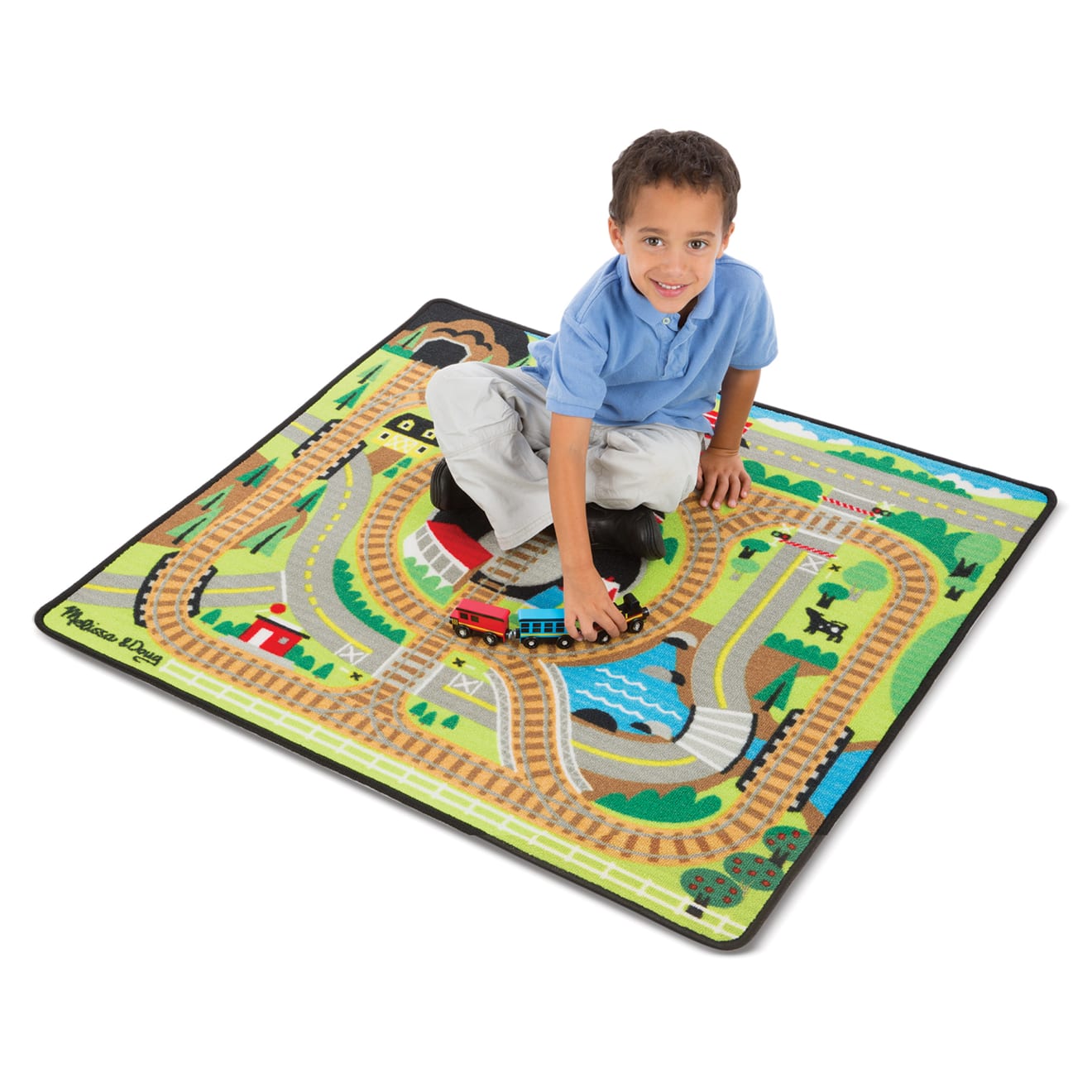 Melissa & Doug Round the Rails Train Rug - Image 8