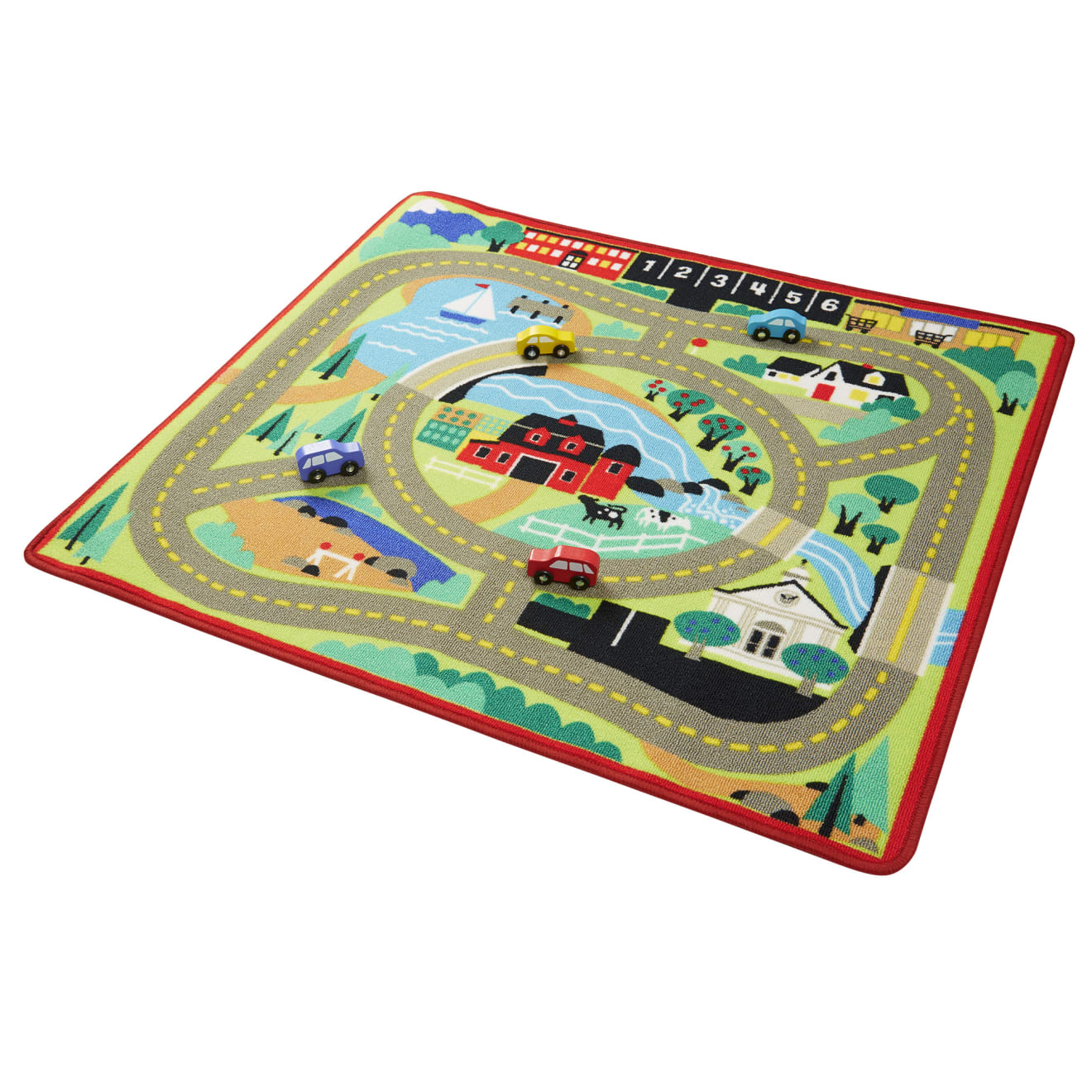 Melissa & Doug Round the Town Road Rug & Car Set - Image 9