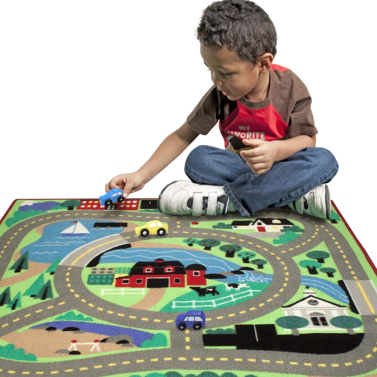 Melissa & Doug Round the Town Road Rug & Car Set - Image 6