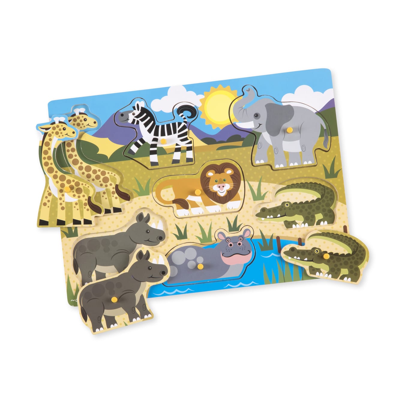 Melissa & Doug Safari Peg Puzzle - 7 Pieces - Image 4