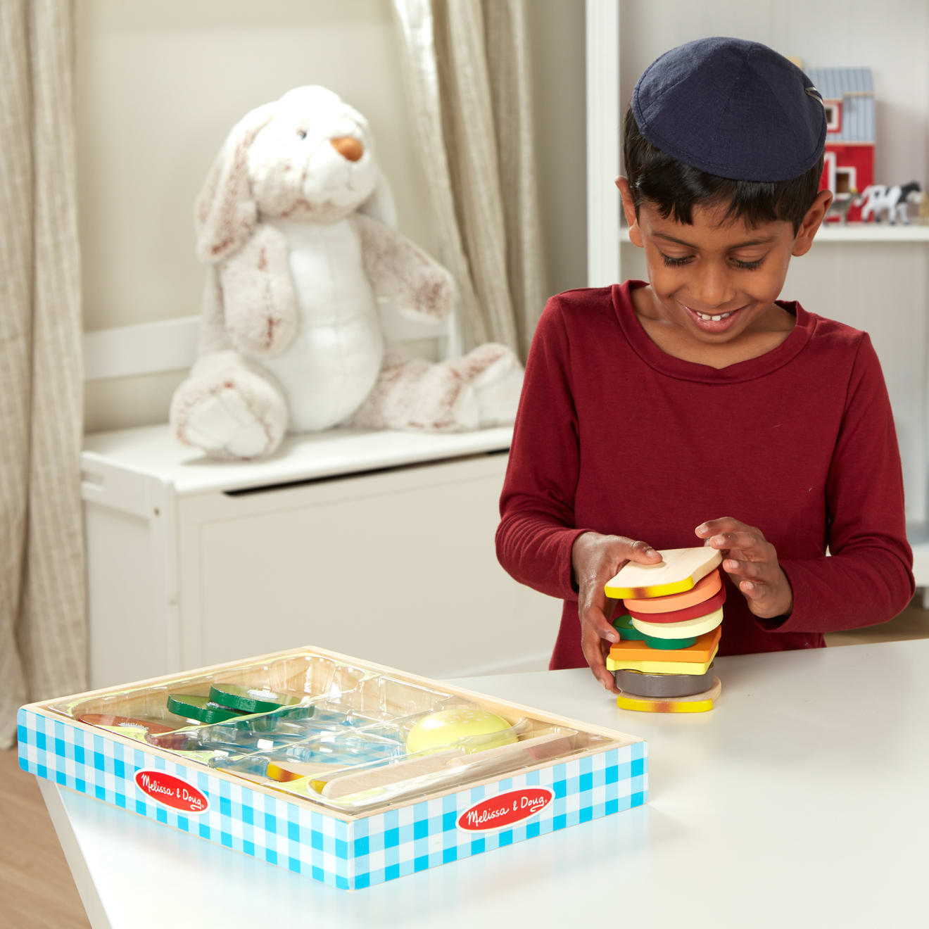 Melissa & Doug Sandwich Making Set - Wooden Play Food - Image 2