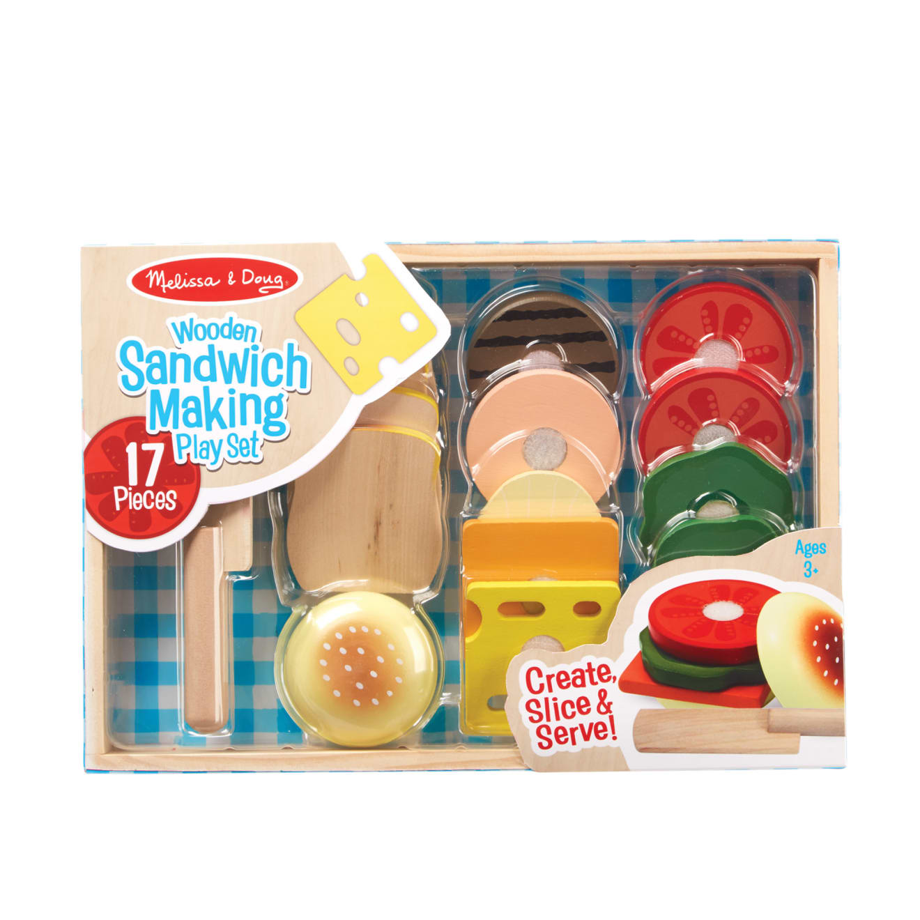 Melissa & Doug Sandwich Making Set - Wooden Play Food - Image 3